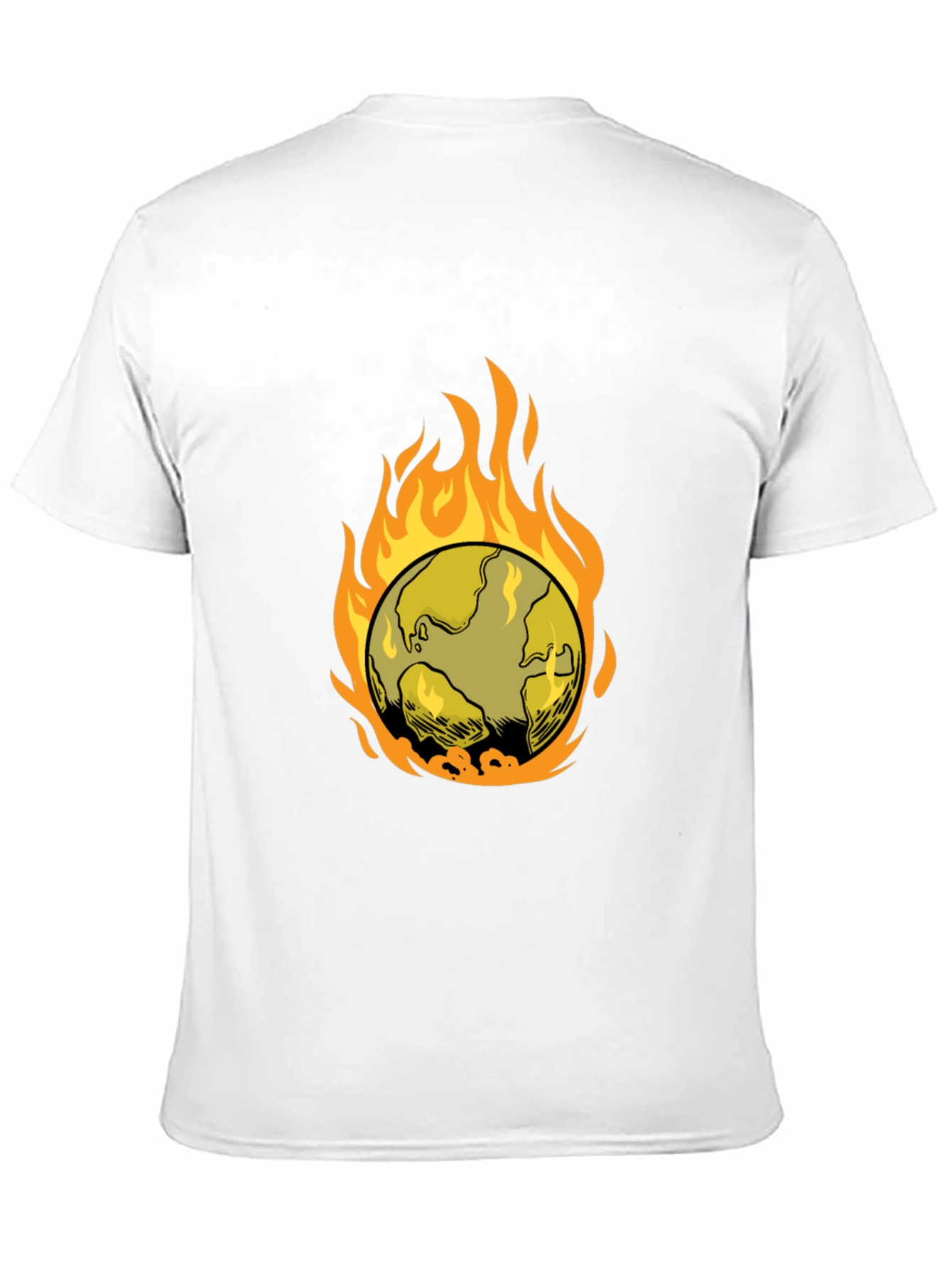 Flaming Earth Graphic Tee - Climate Awareness Shirt