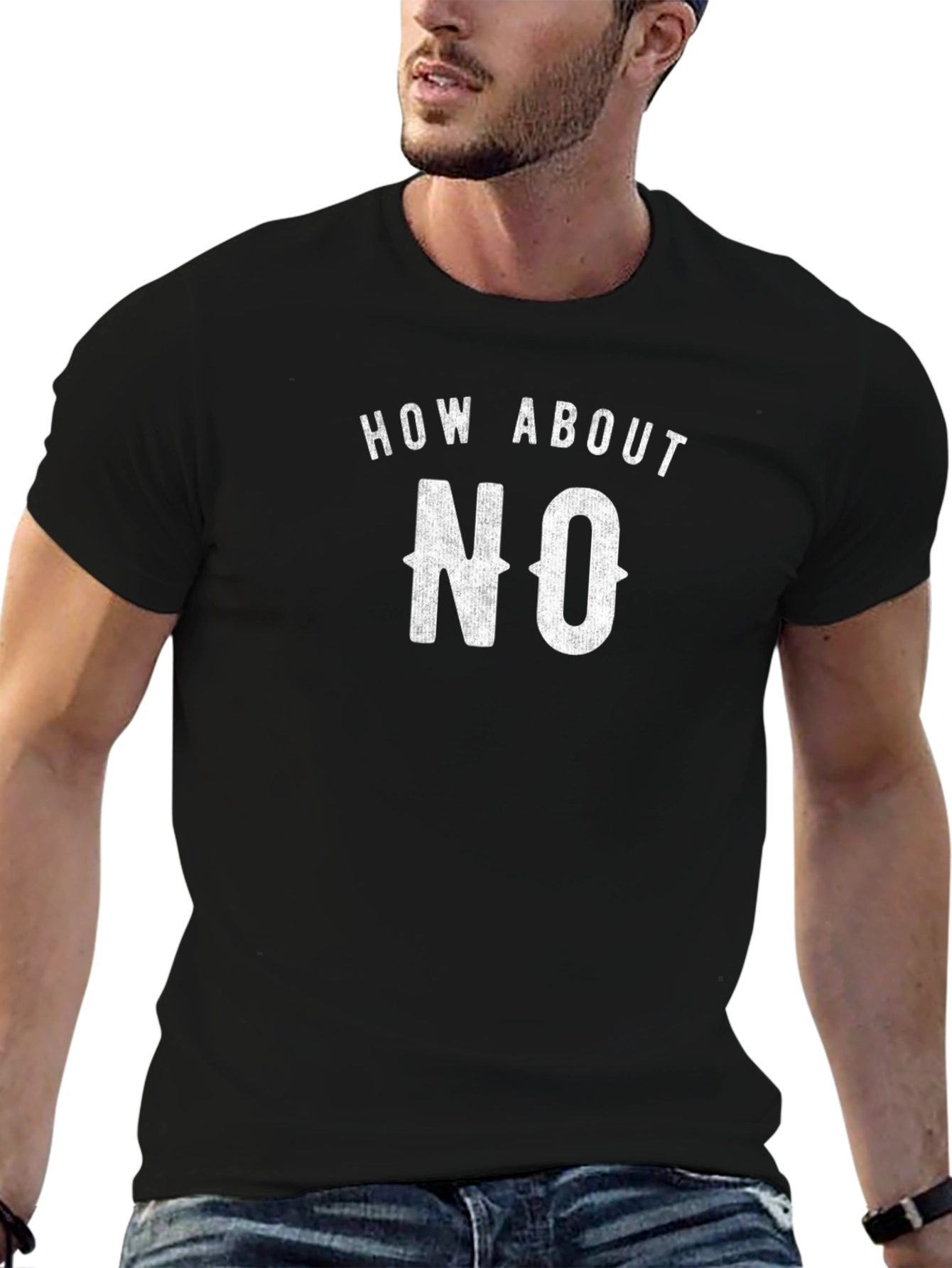 How About NO Black Graphic Tee for Men