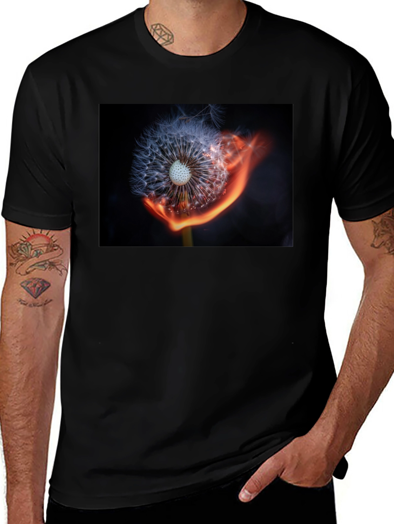 Dandelion Fire Graphic Tee - Unique Design