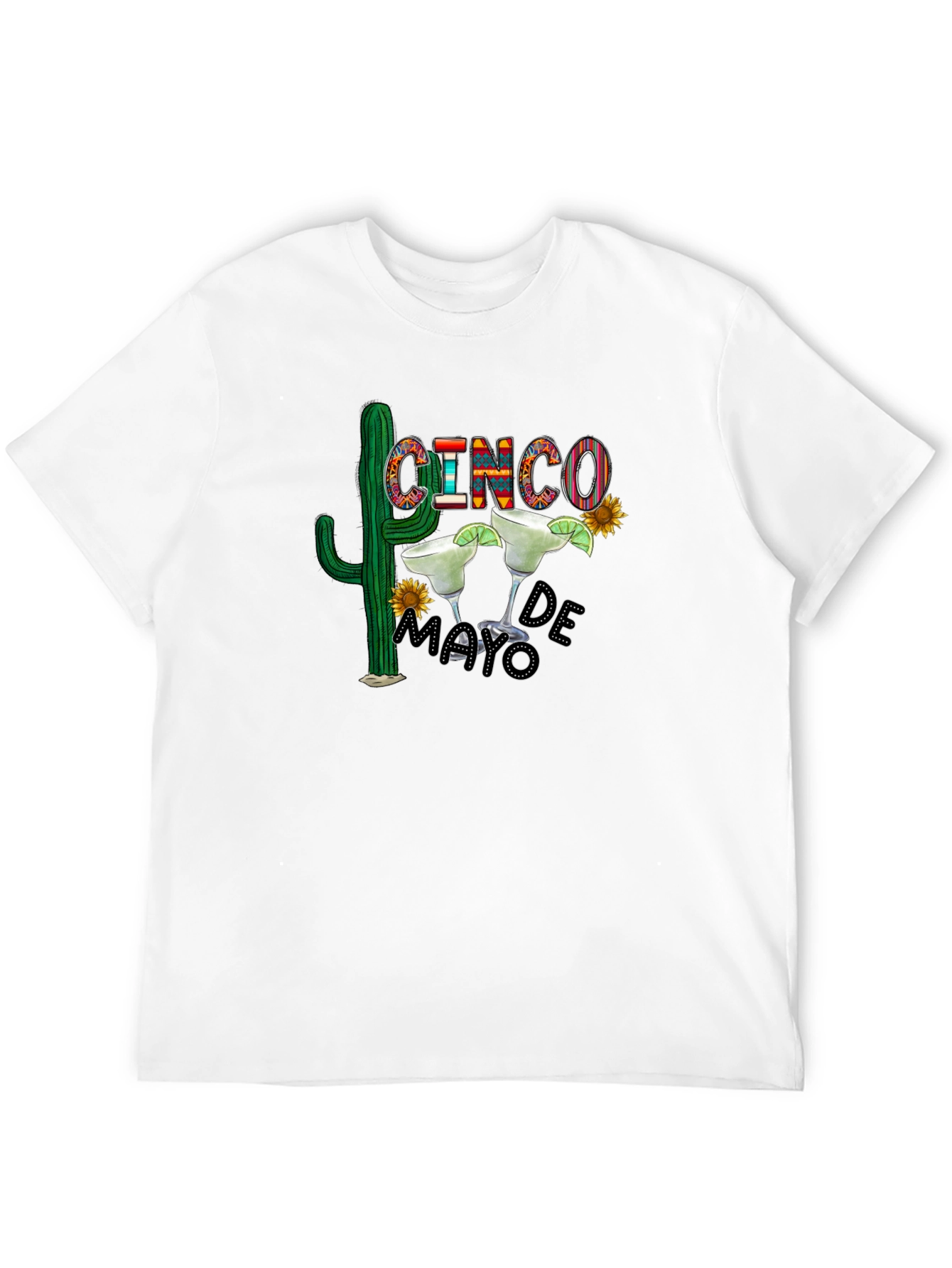 Cinco De Mayo T-Shirt - Cactus & Margarita Design