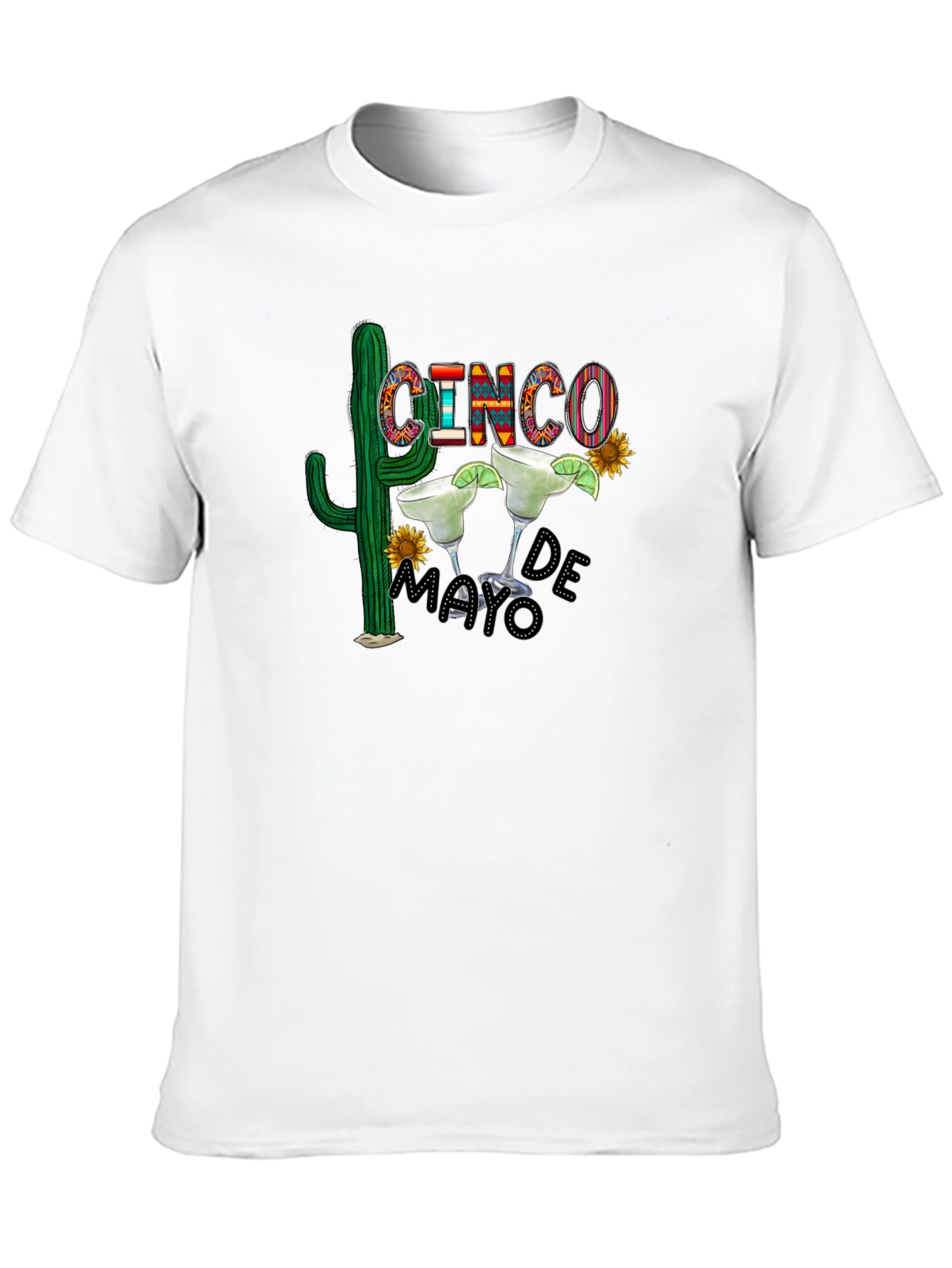 Cinco De Mayo T-Shirt - Cactus & Margarita Design