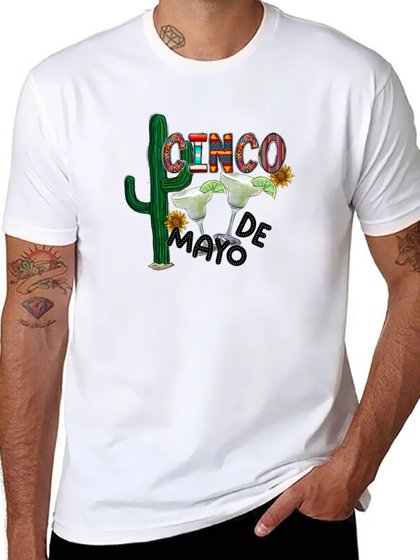Cinco De Mayo T-Shirt - Cactus & Margarita Design