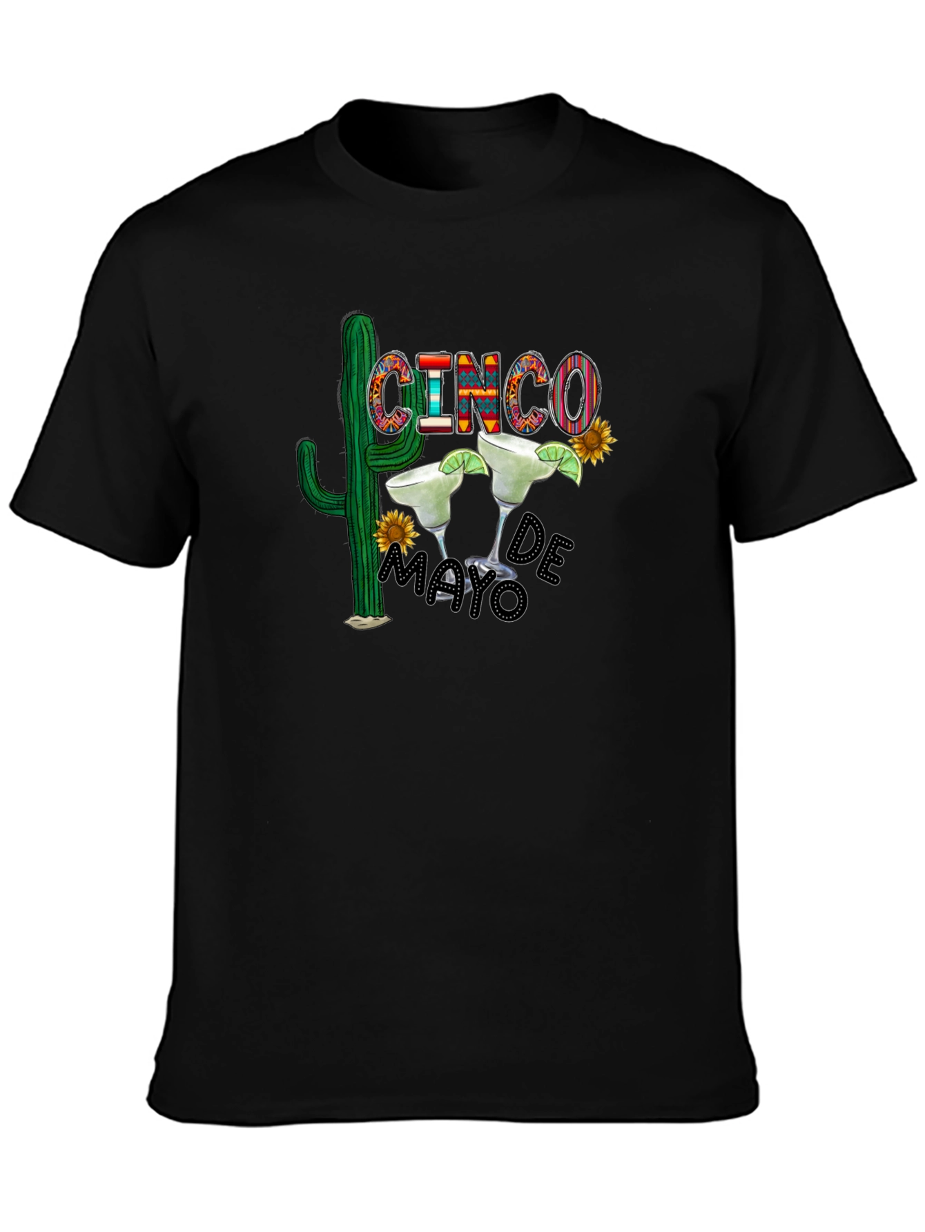 Cinco De Mayo T-Shirt - Cactus & Margarita Design