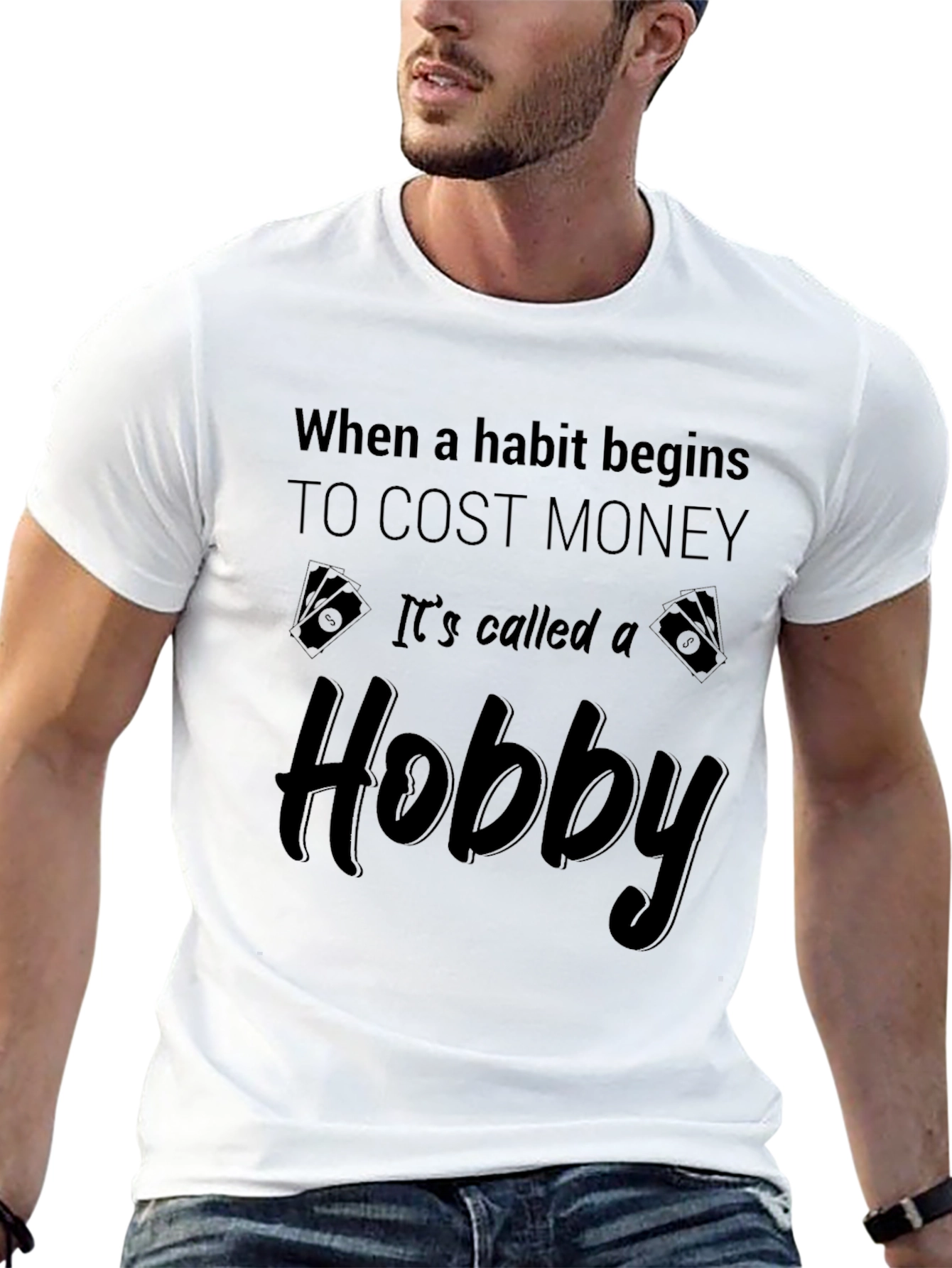 Hobby Cost Money Black Graphic Tee