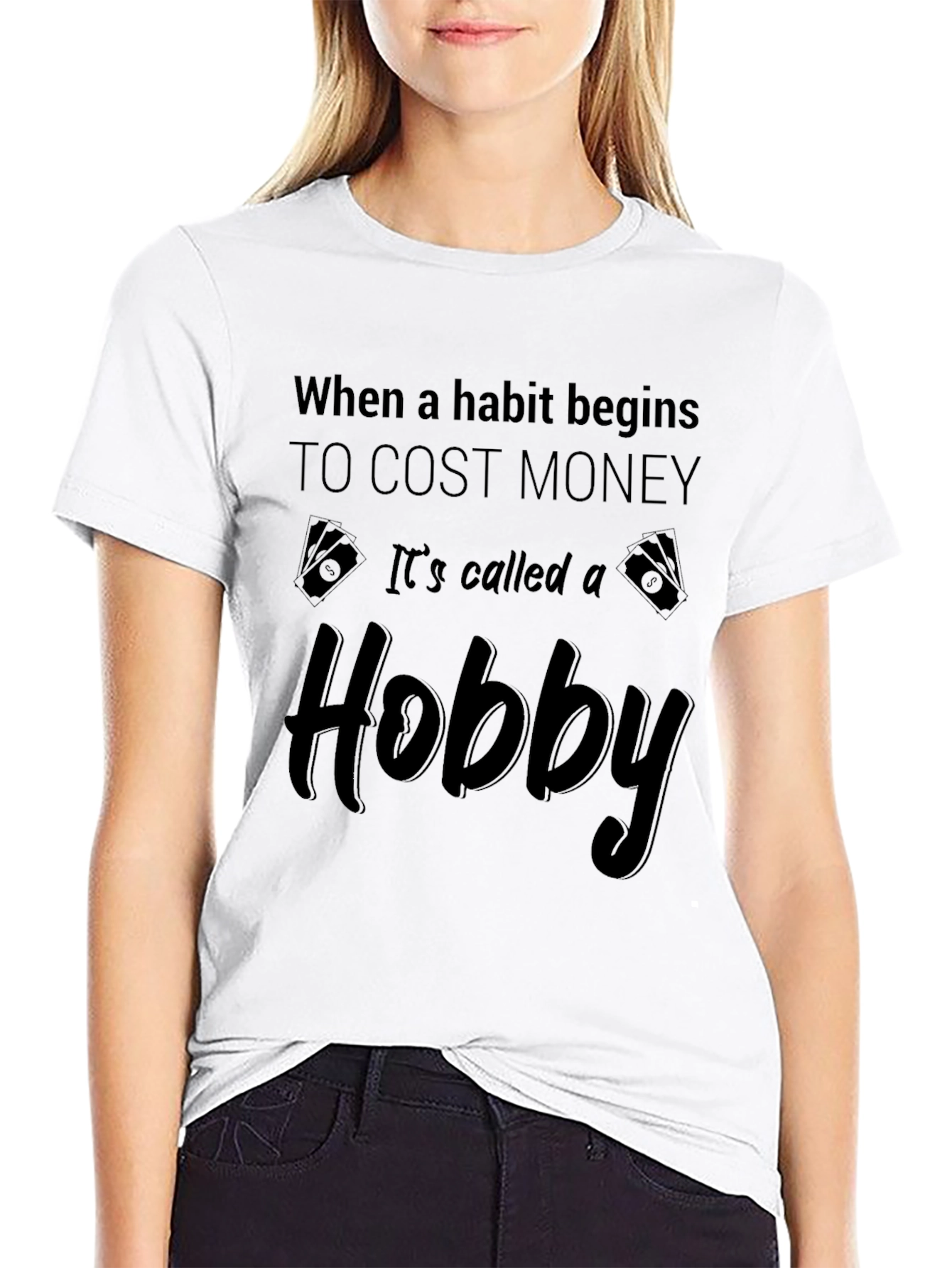 Hobby Cost Money Black Graphic Tee