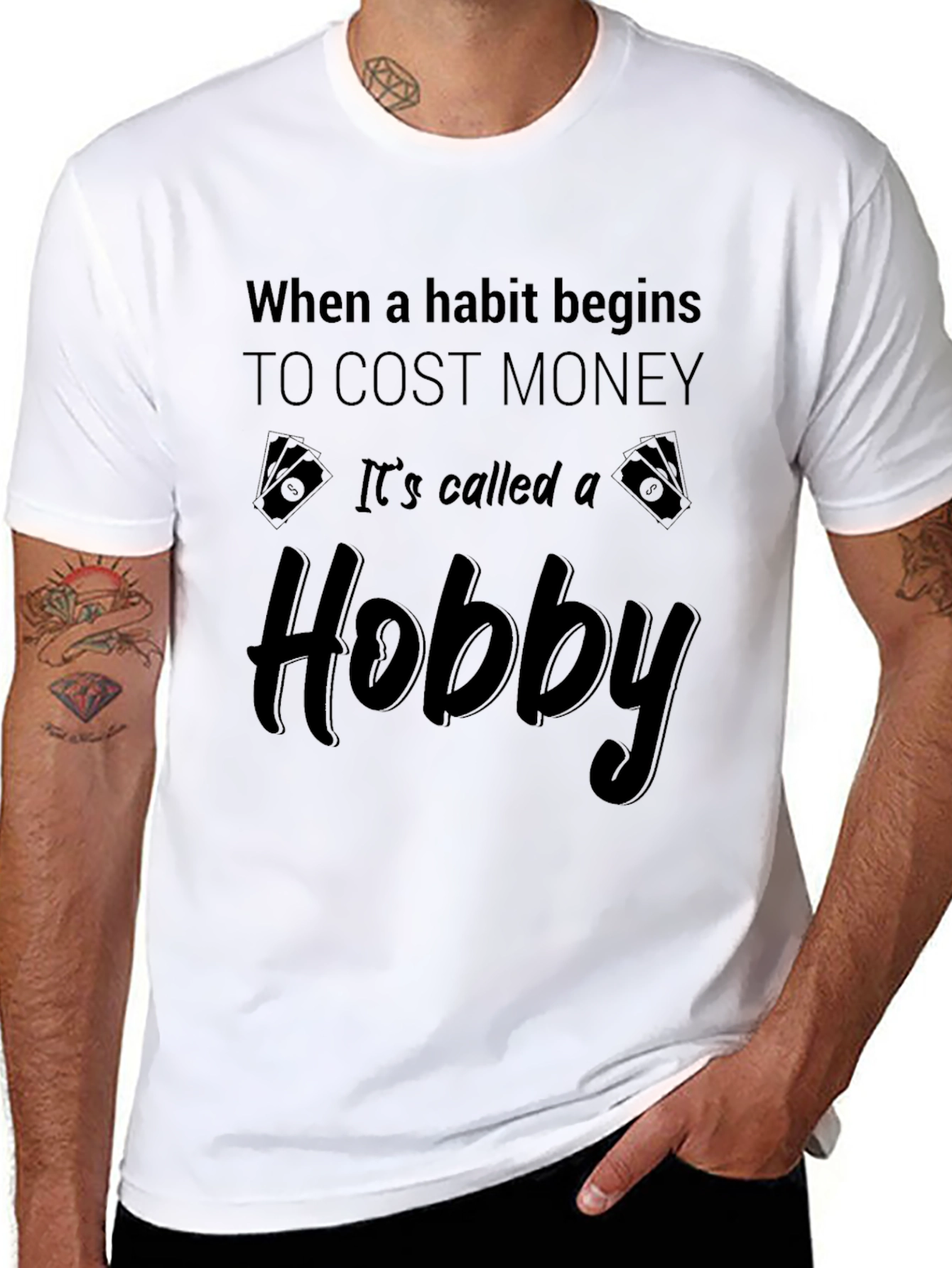 Hobby Cost Money Black Graphic Tee
