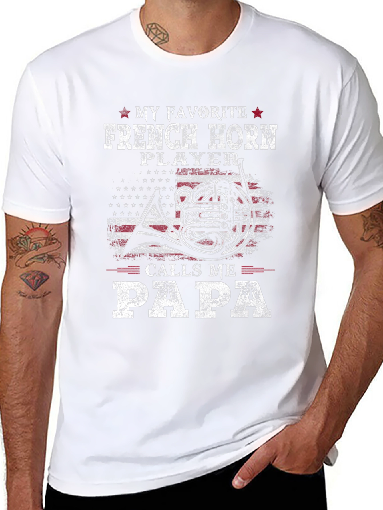 French Horn Player Papa T-Shirt