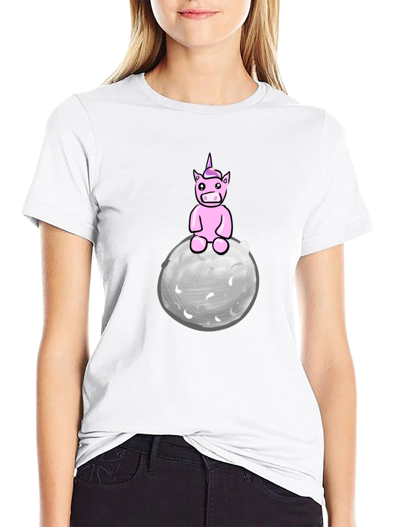 Unicorn on the Moon Graphic Tee