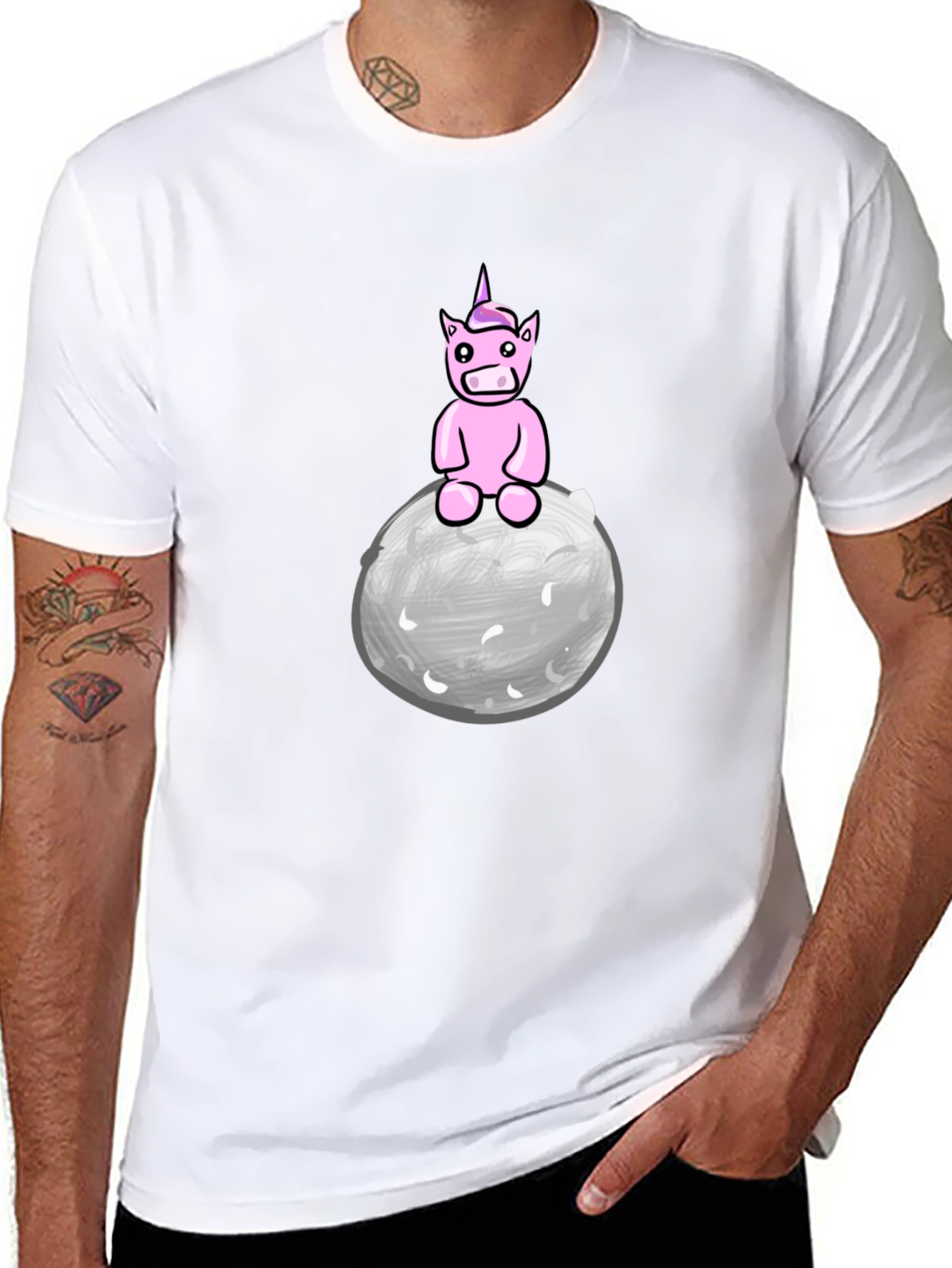 Unicorn on the Moon Graphic Tee