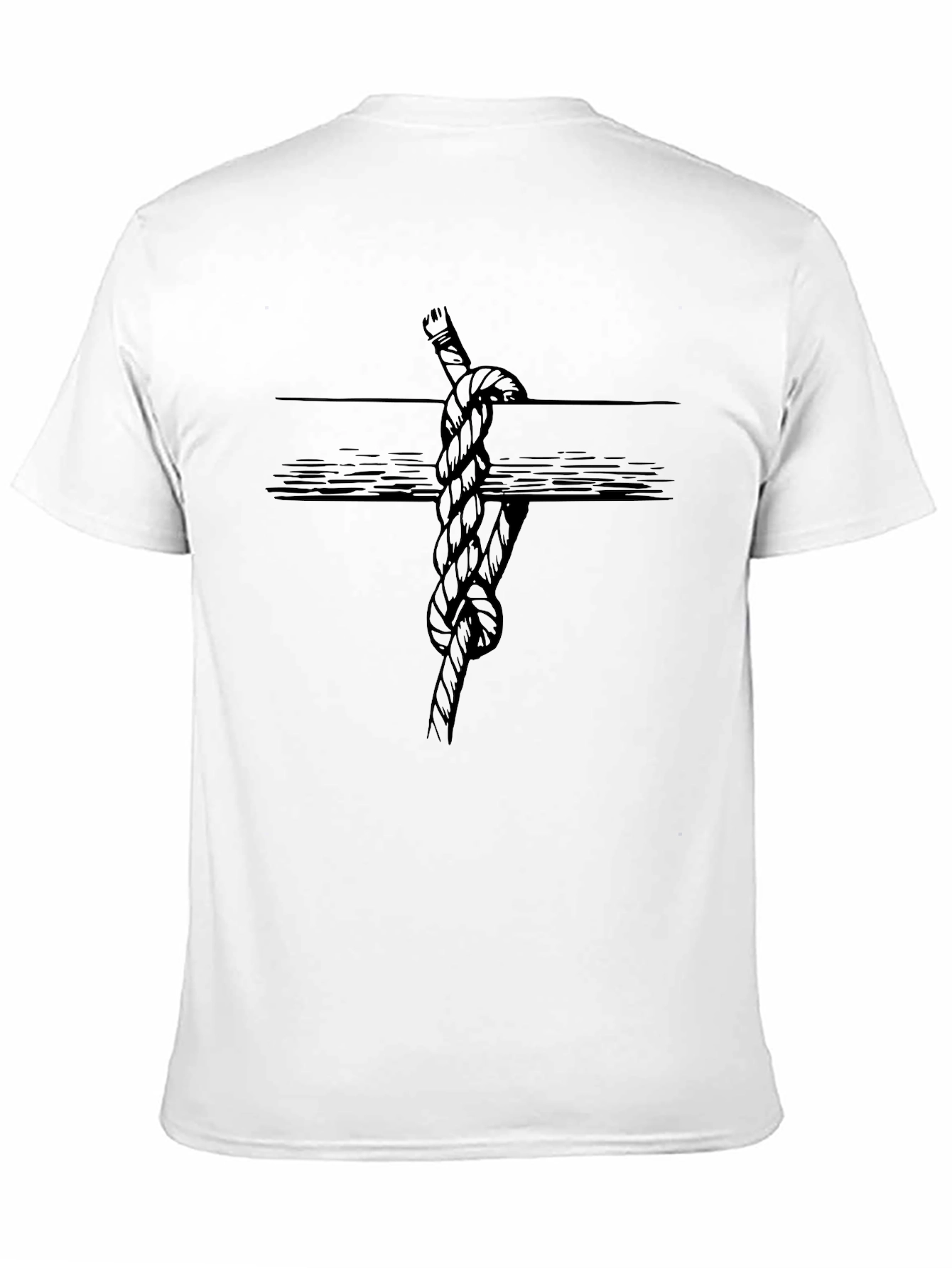 Nautical Knot Graphic Tee - Black Cotton Shirt