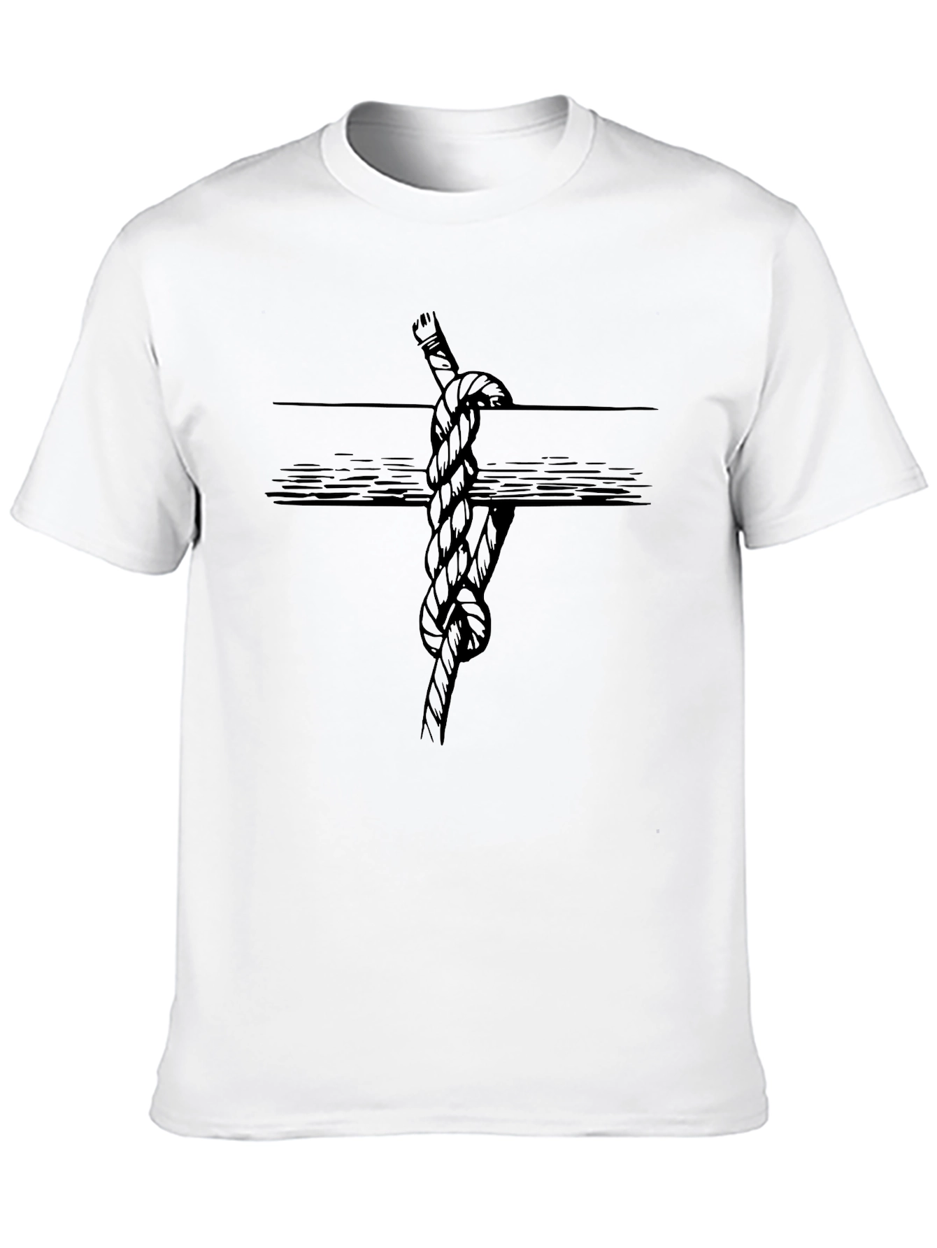Nautical Knot Graphic Tee - Black Cotton Shirt