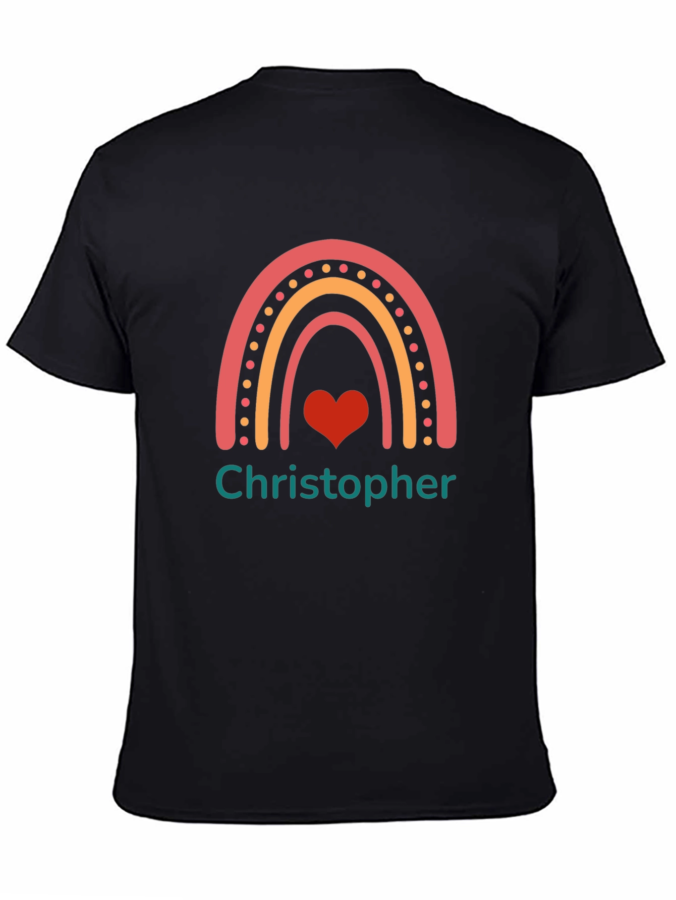 Personalized Christopher Rainbow Heart T-Shirt