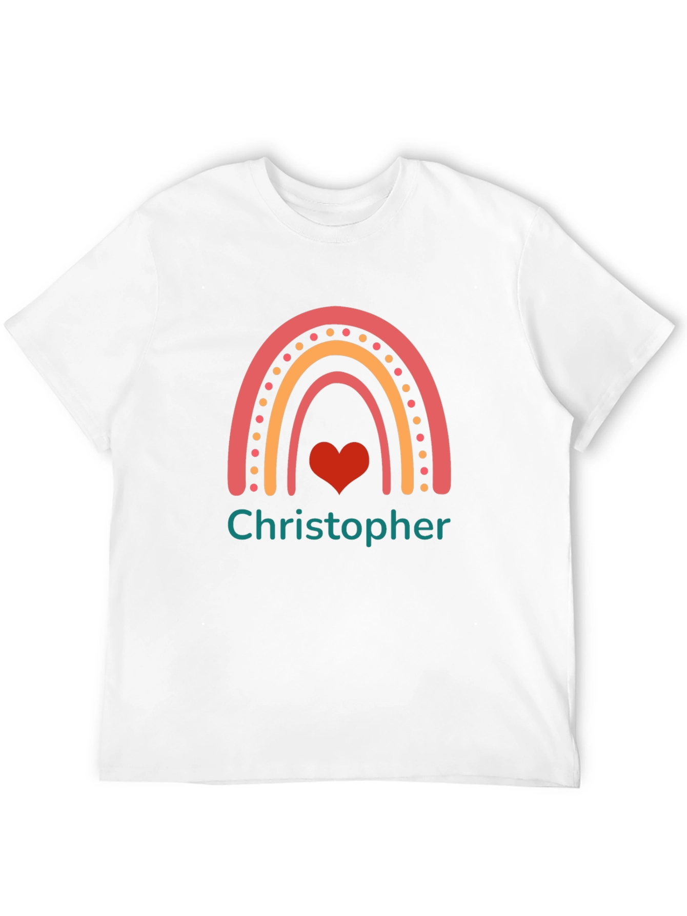 Personalized Christopher Rainbow Heart T-Shirt