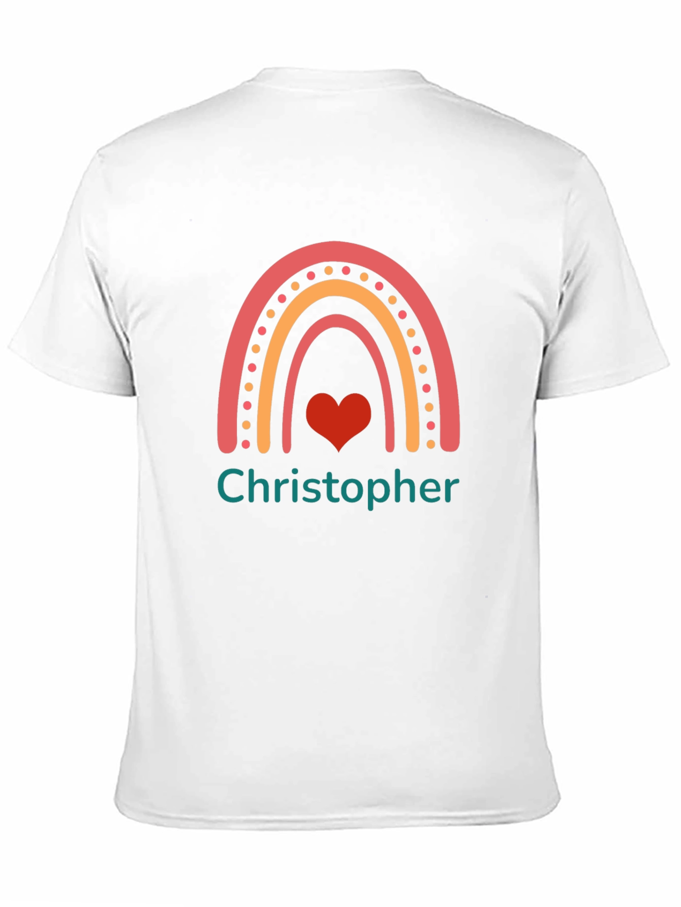 Personalized Christopher Rainbow Heart T-Shirt