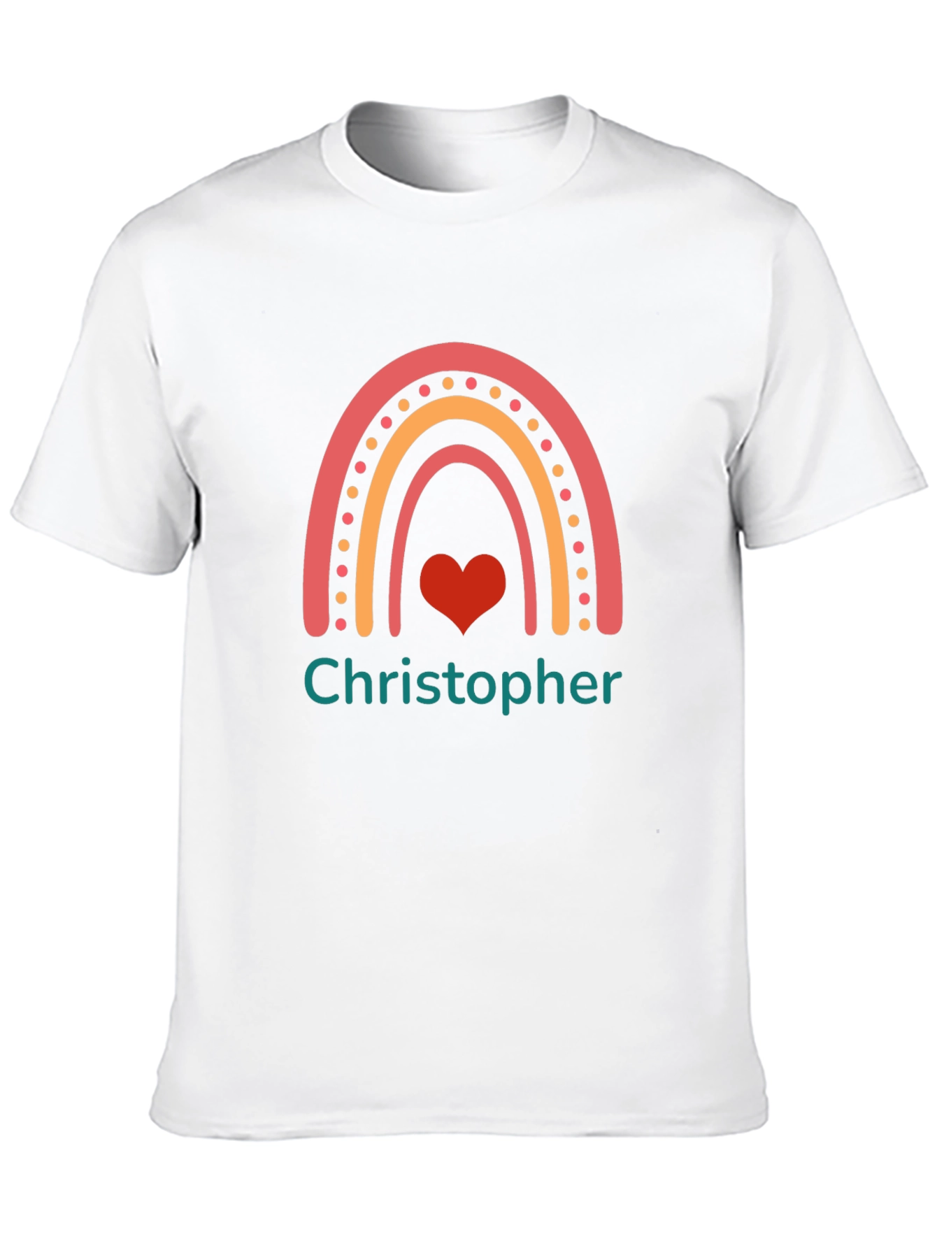 Personalized Christopher Rainbow Heart T-Shirt