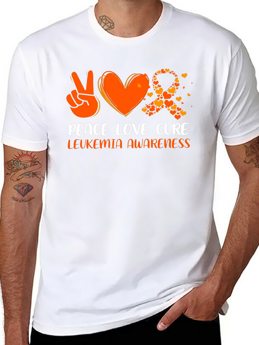 Leukemia Awareness Peace Love Cure T-Shirt