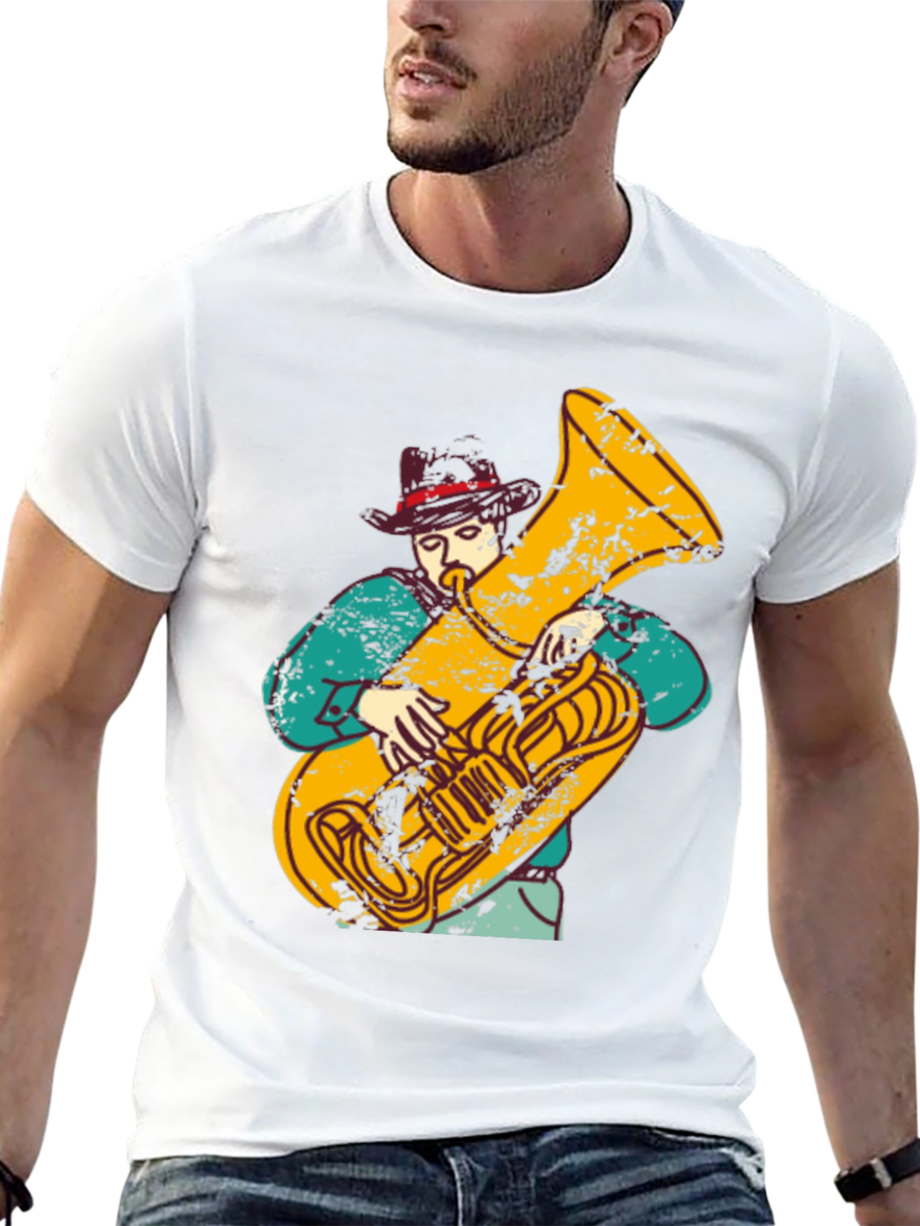 Tuba Player Graphic T-Shirt - Musician Tee