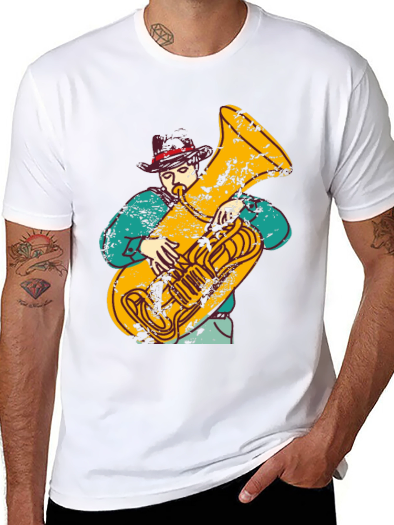 Tuba Player Graphic T-Shirt - Musician Tee