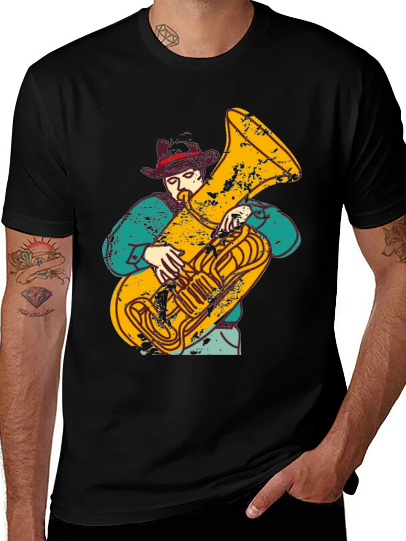 Tuba Player Graphic T-Shirt - Musician Tee