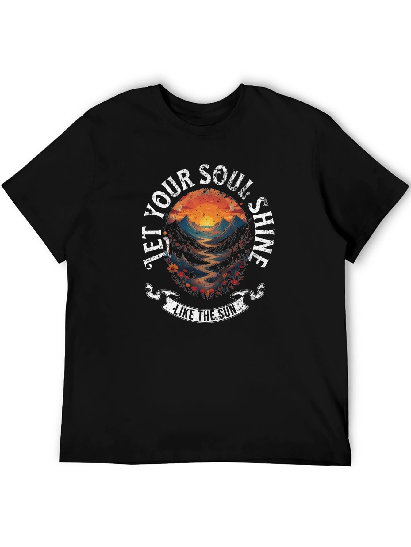 Soul Shine Graphic Tee - Black Cotton T-Shirt