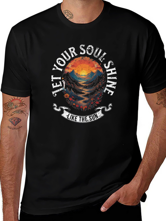 Soul Shine Graphic Tee - Black Cotton T-Shirt
