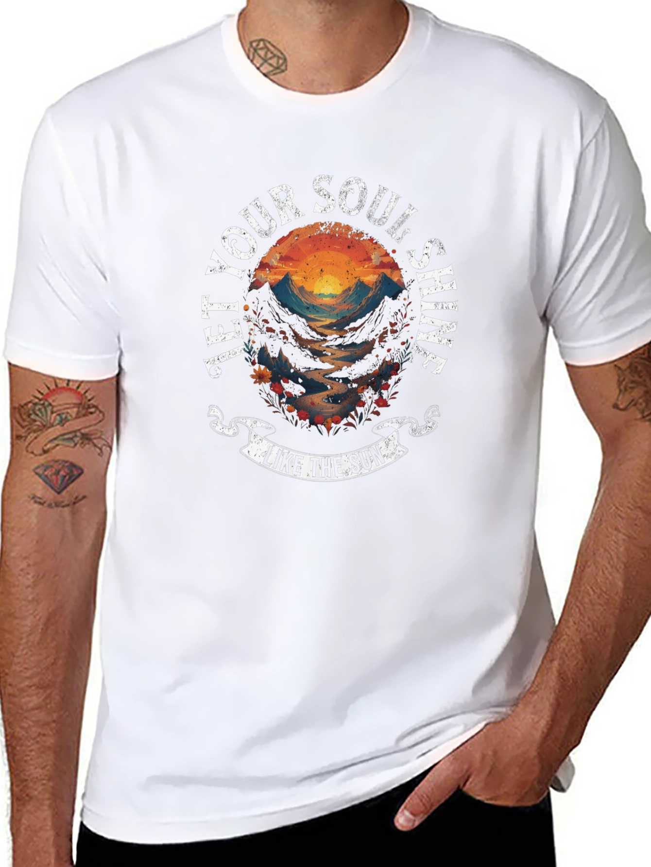 Soul Shine Graphic Tee - Black Cotton T-Shirt