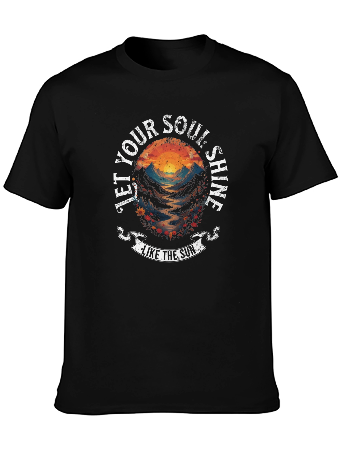 Soul Shine Graphic Tee - Black Cotton T-Shirt