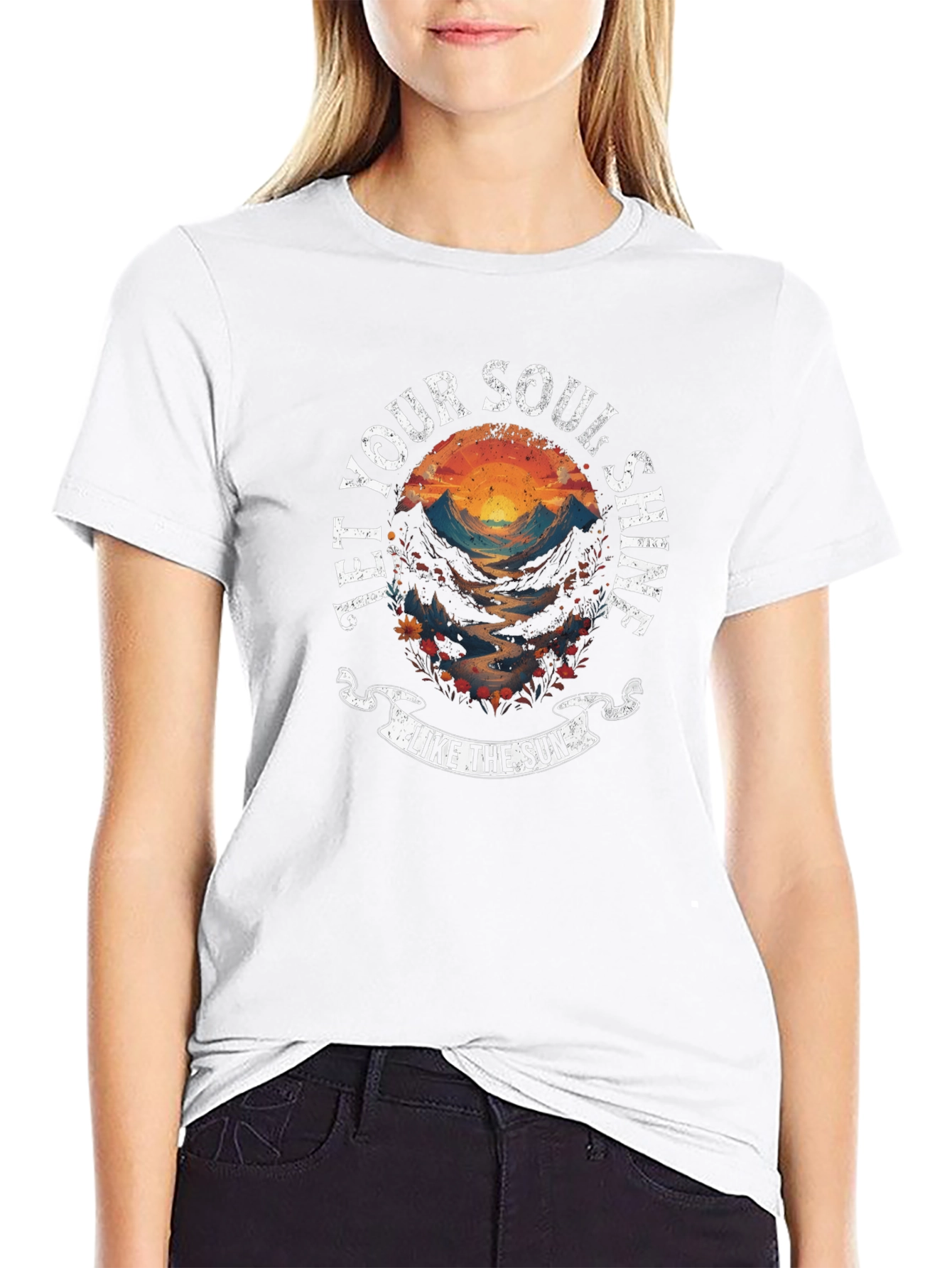 Soul Shine Graphic Tee - Black Cotton T-Shirt