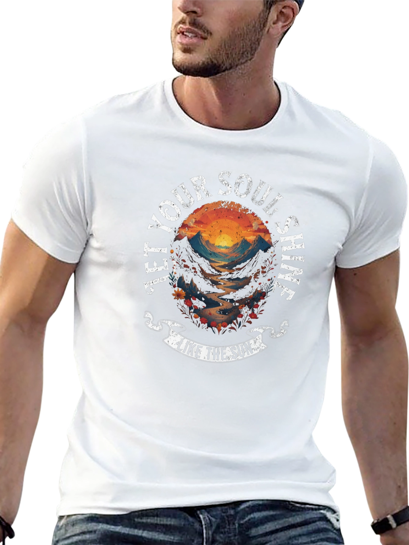 Soul Shine Graphic Tee - Black Cotton T-Shirt
