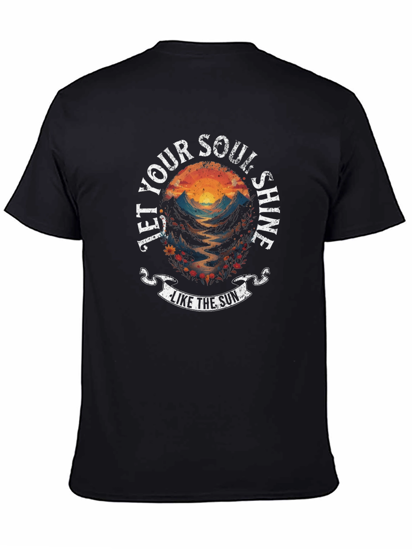 Soul Shine Graphic Tee - Black Cotton T-Shirt