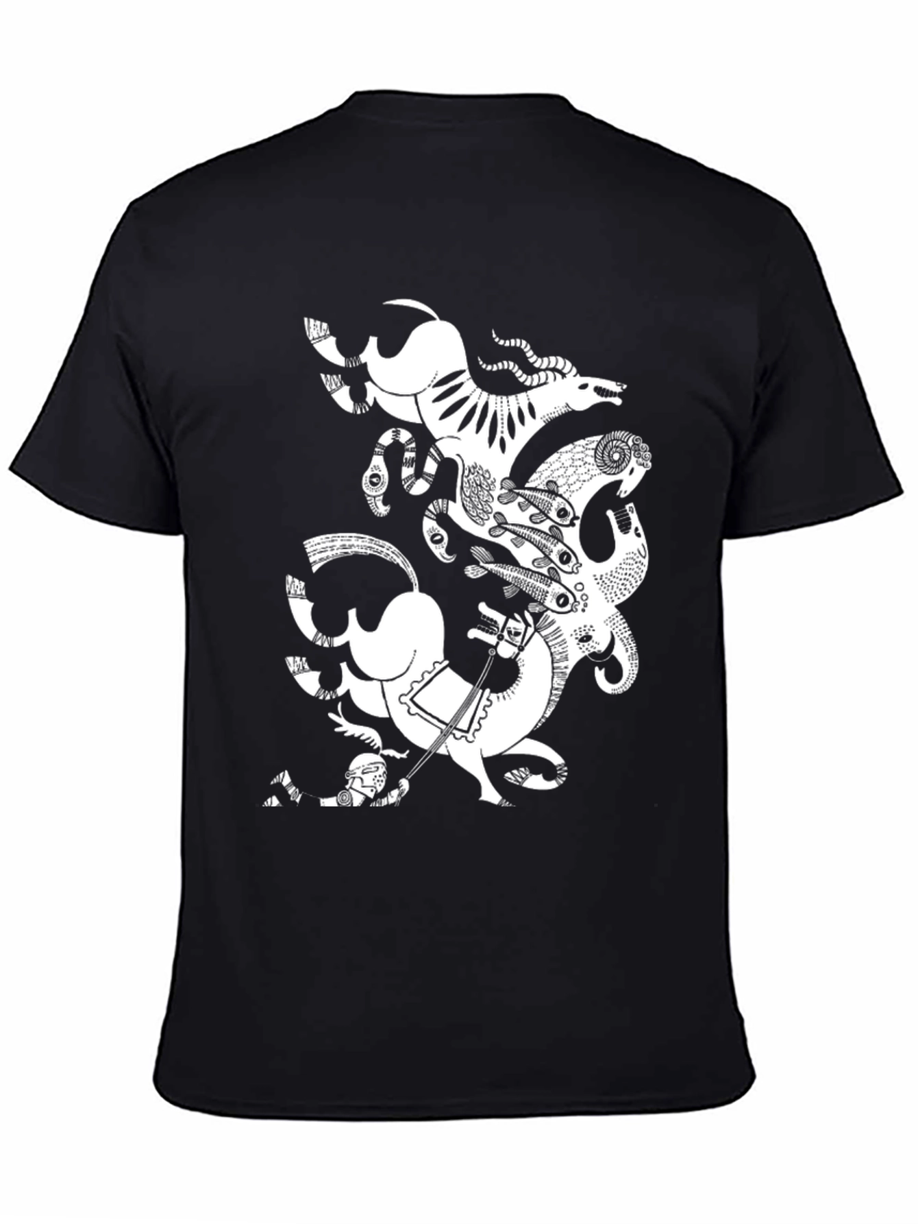 Abstract Animal Print Black T-Shirt