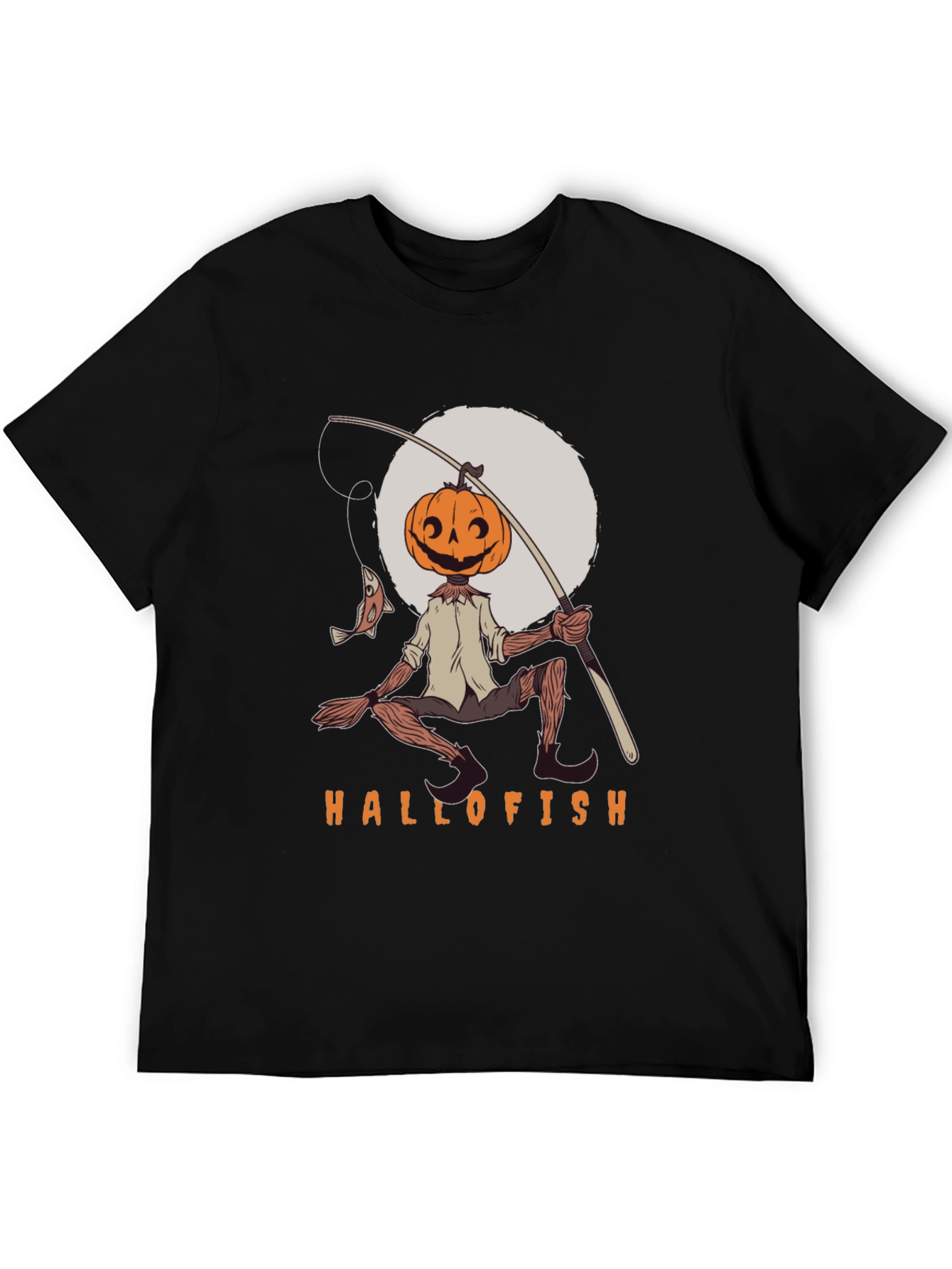 Hallofish Graphic Tee - Pumpkin Head Fisherman