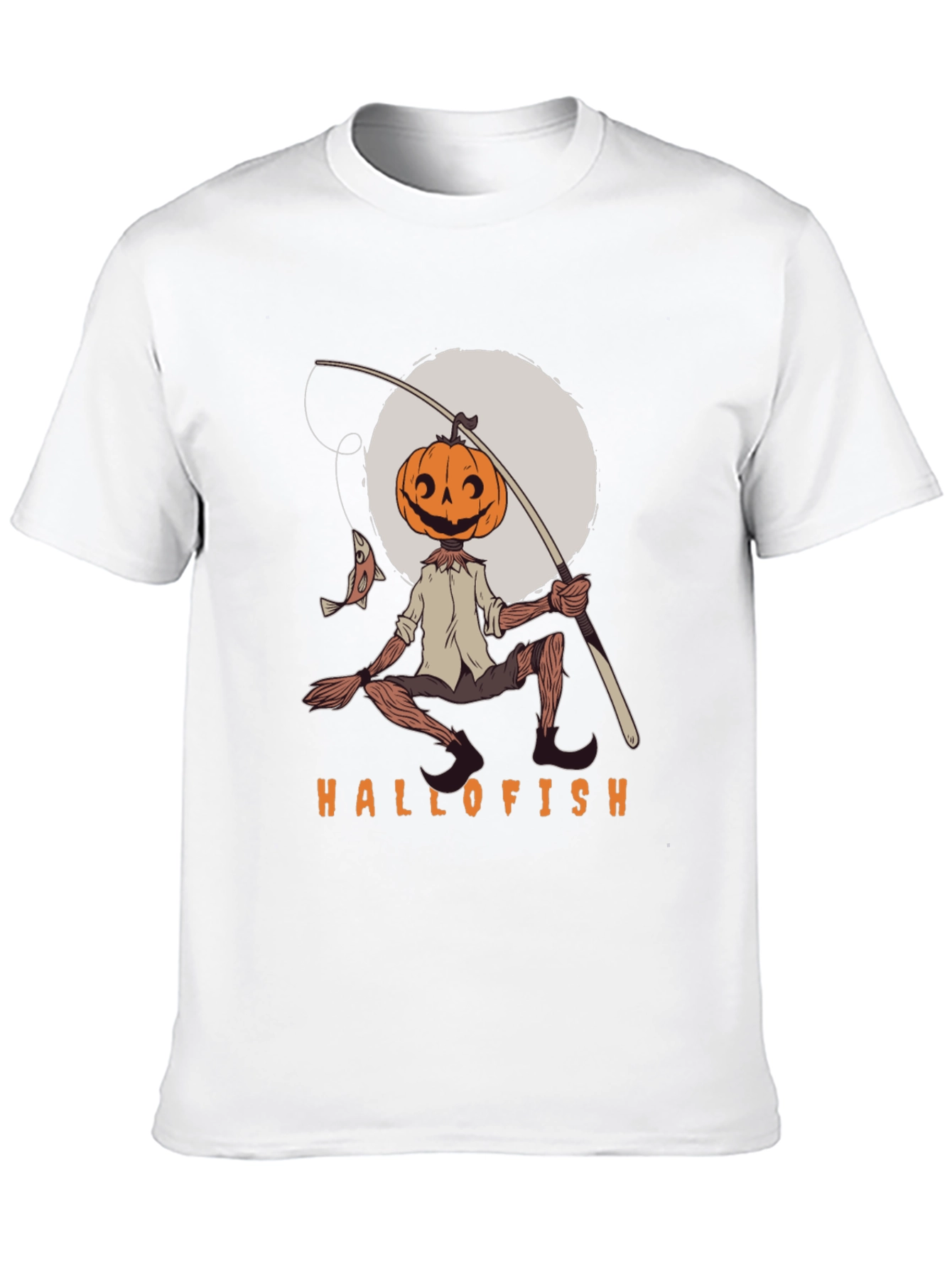 Hallofish Graphic Tee - Pumpkin Head Fisherman