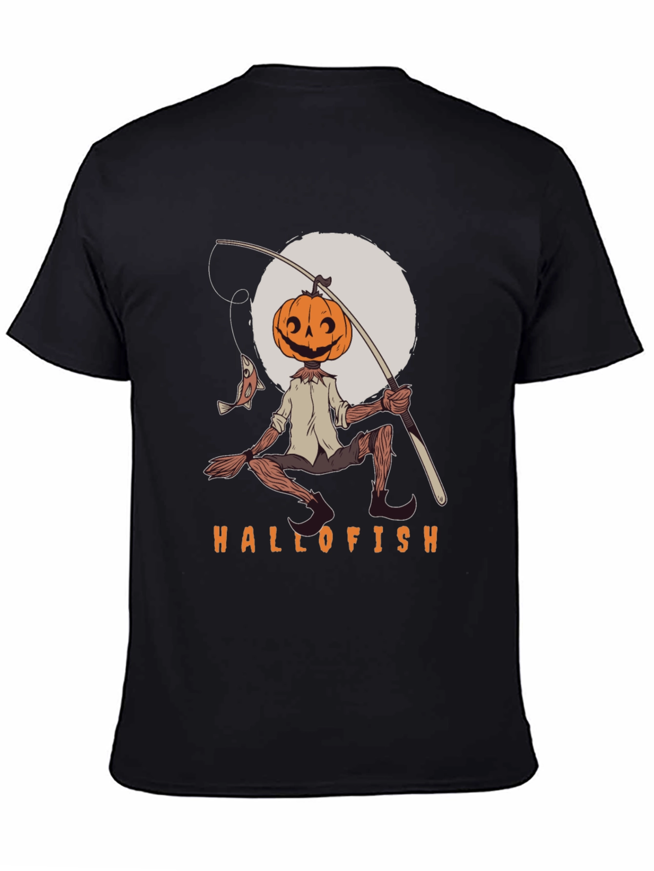 Hallofish Graphic Tee - Pumpkin Head Fisherman