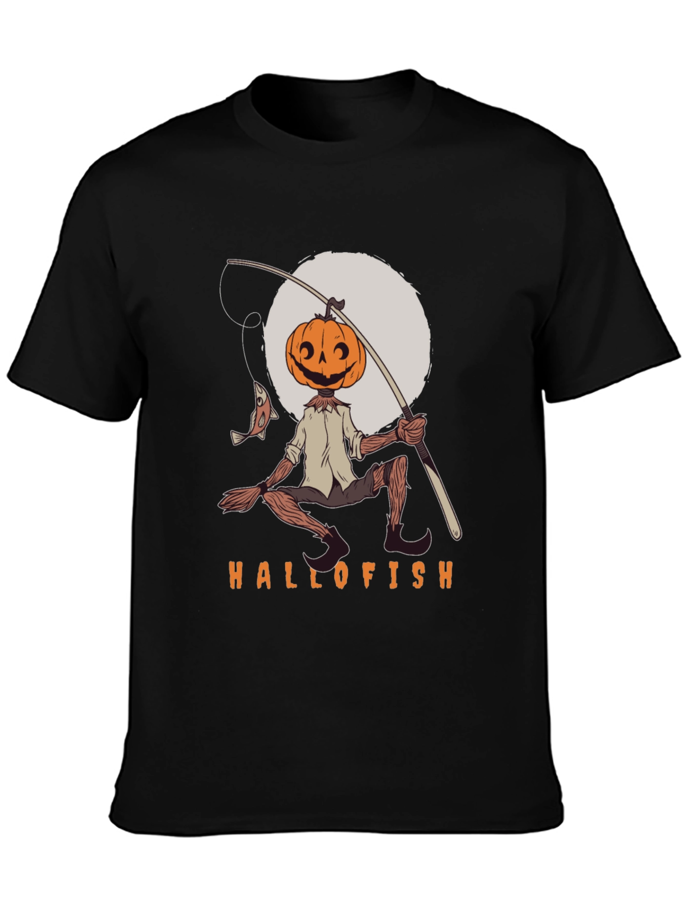 Hallofish Graphic Tee - Pumpkin Head Fisherman