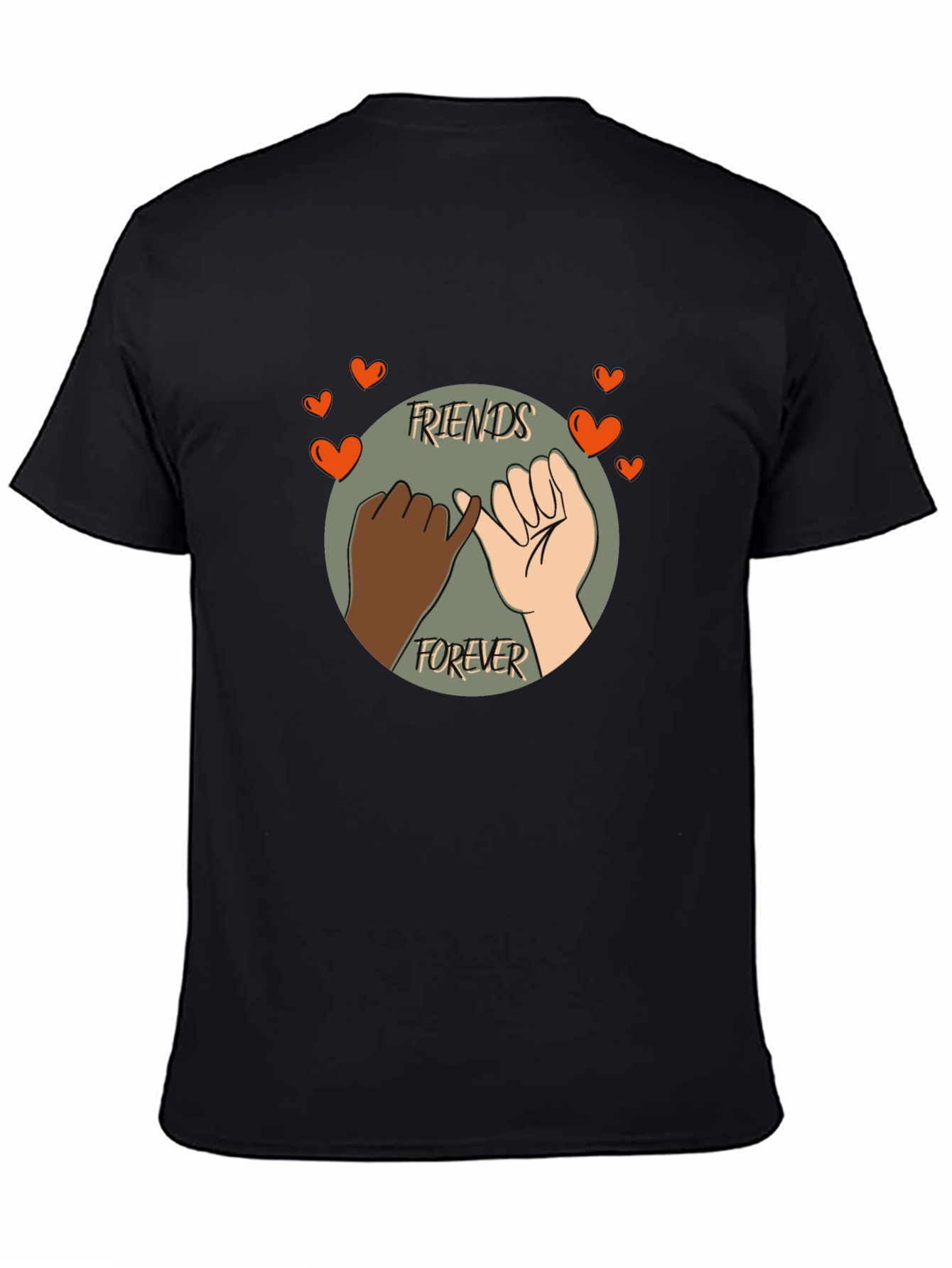 Friends Forever Graphic T-Shirt Unisex Black Tee