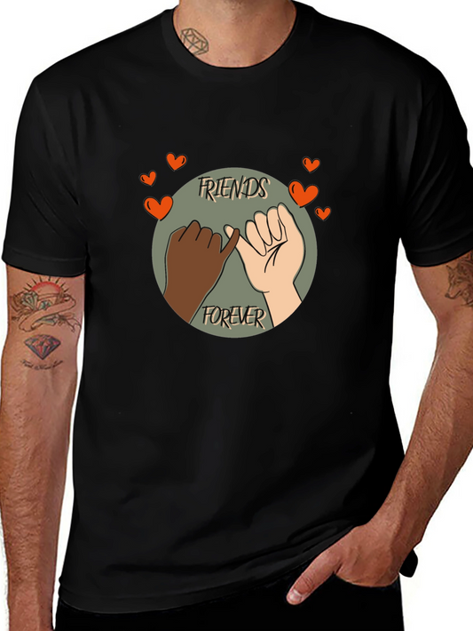 Friends Forever Graphic T-Shirt Unisex Black Tee