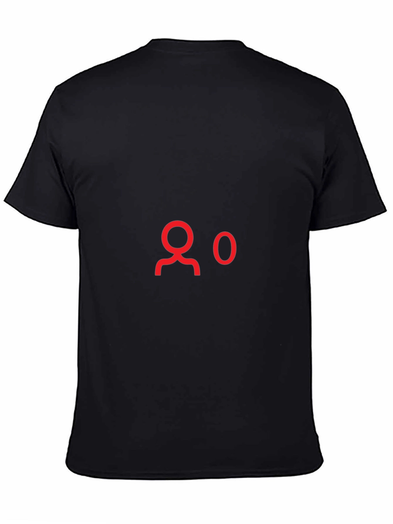 Black T-Shirt with Red 0 Followers Graphic