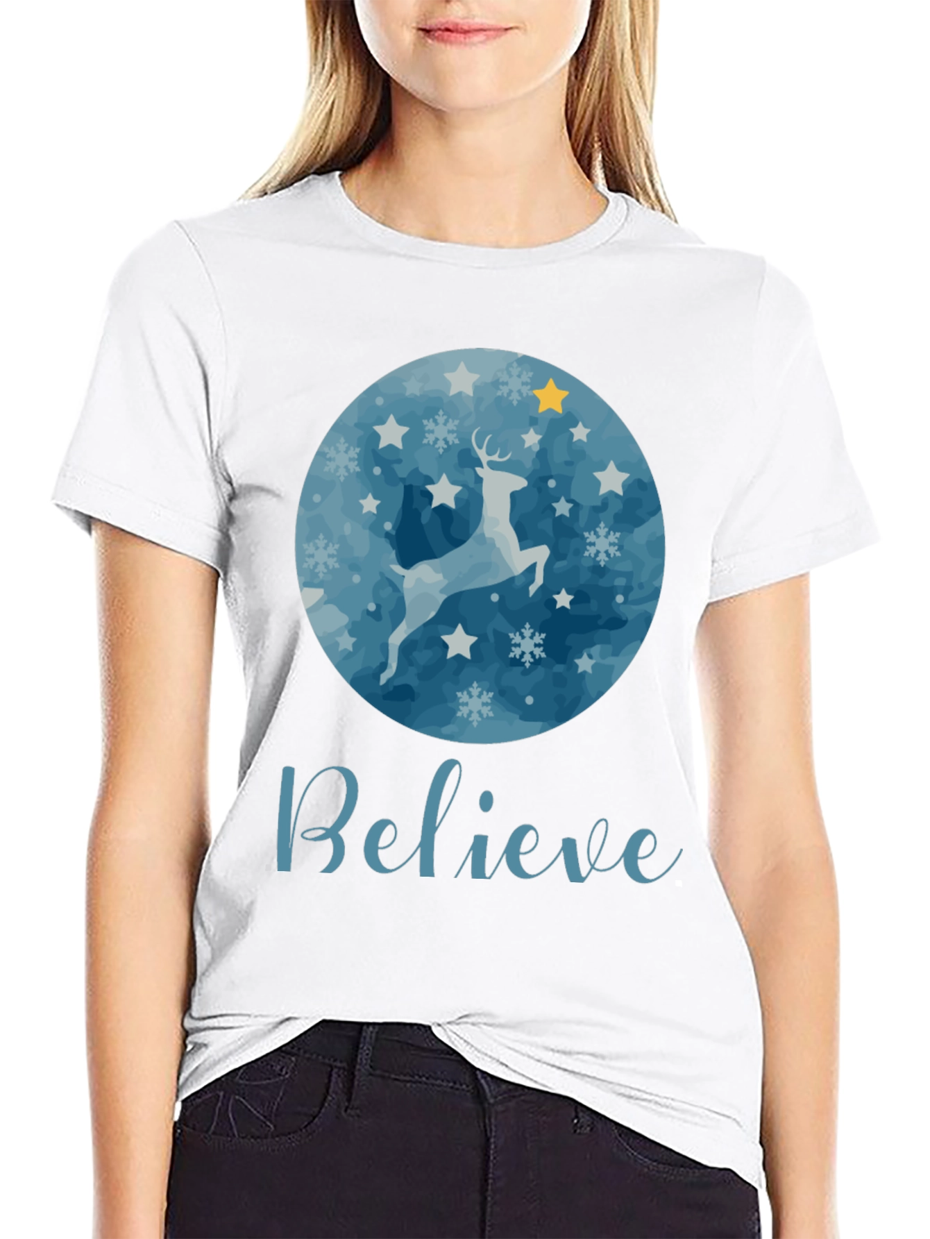 Believe Deer Graphic Tee