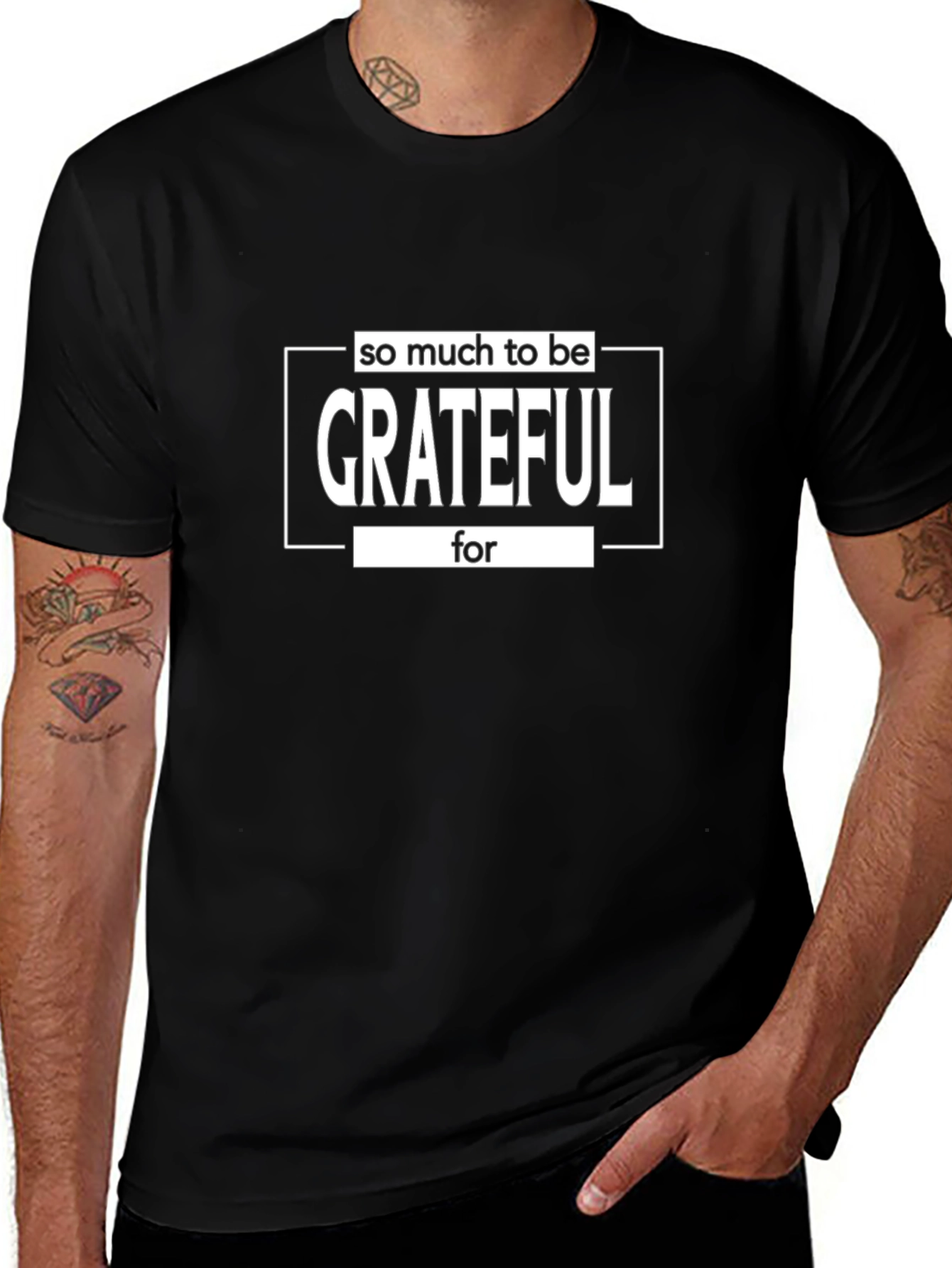 Grateful Graphic T-Shirt - Black Cotton Casual Tee