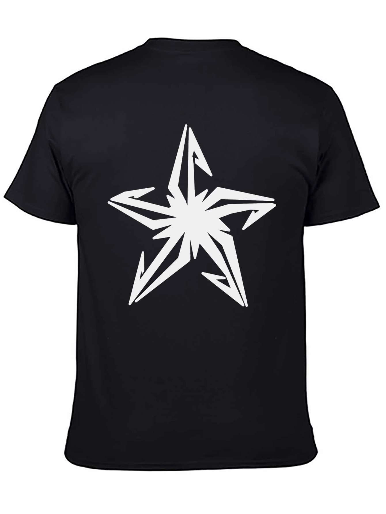 Black T-Shirt with White Star Graphic