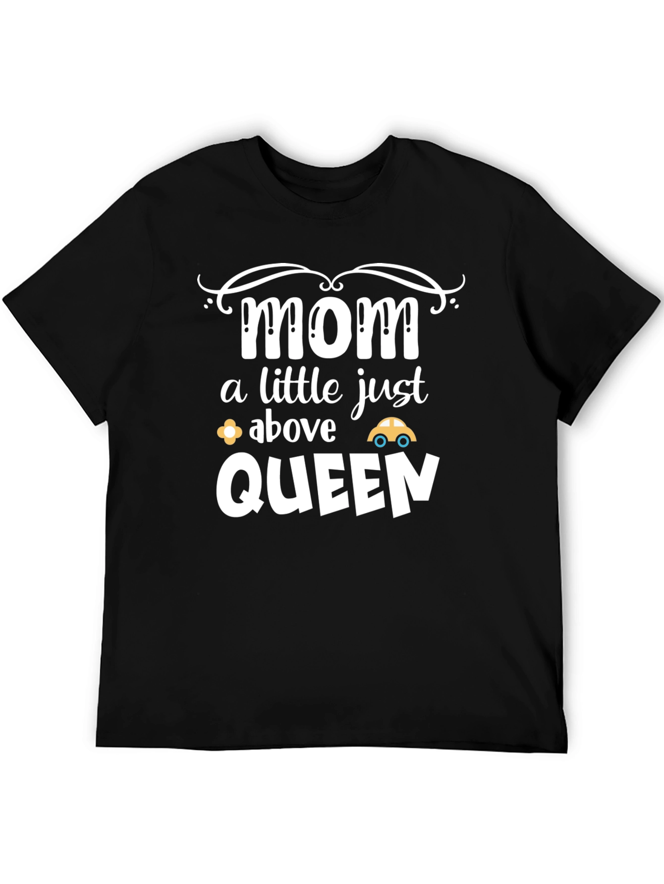 Mom Above Queen Black Graphic Tee