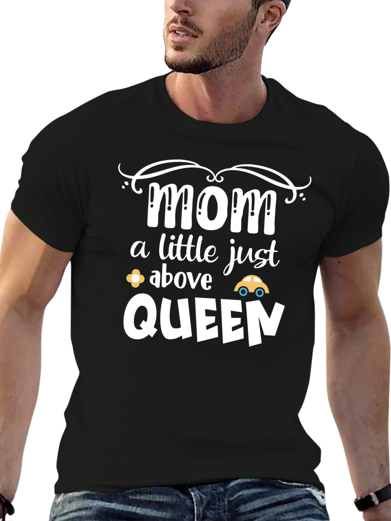Mom Above Queen Black Graphic Tee