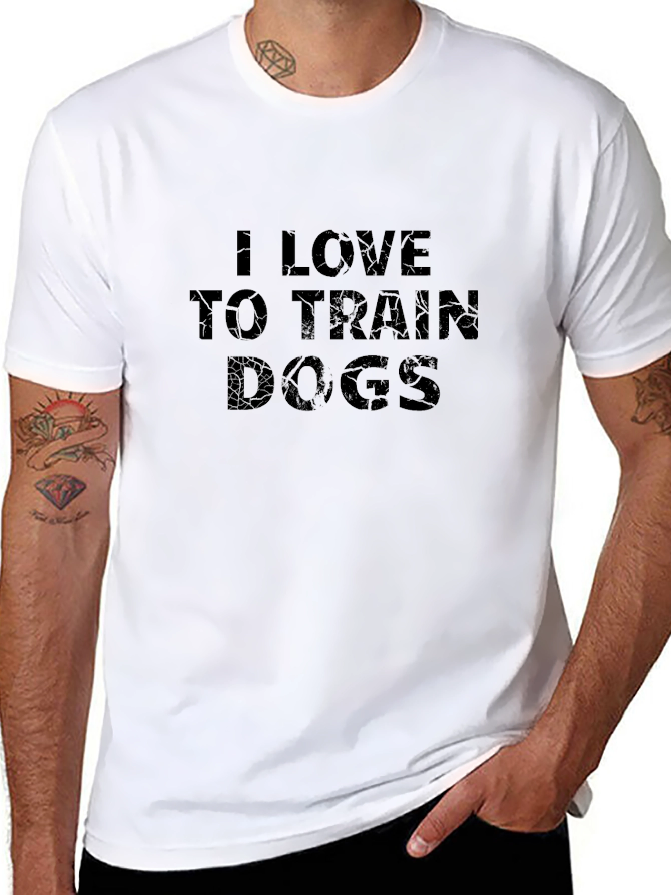 I Love To Train Dogs Black Graphic Tee