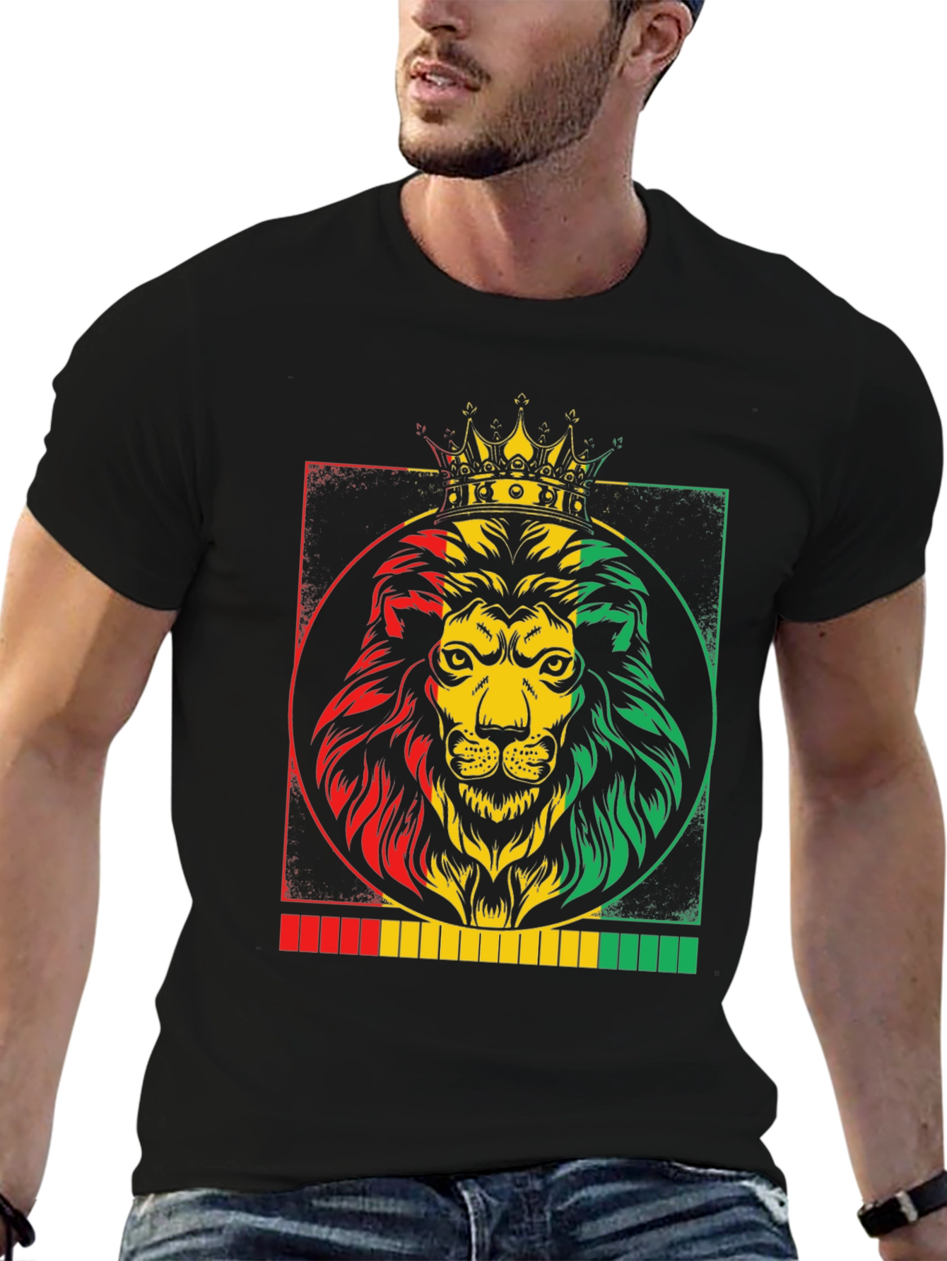Rasta Lion King Graphic T-Shirt - Reggae Vibes