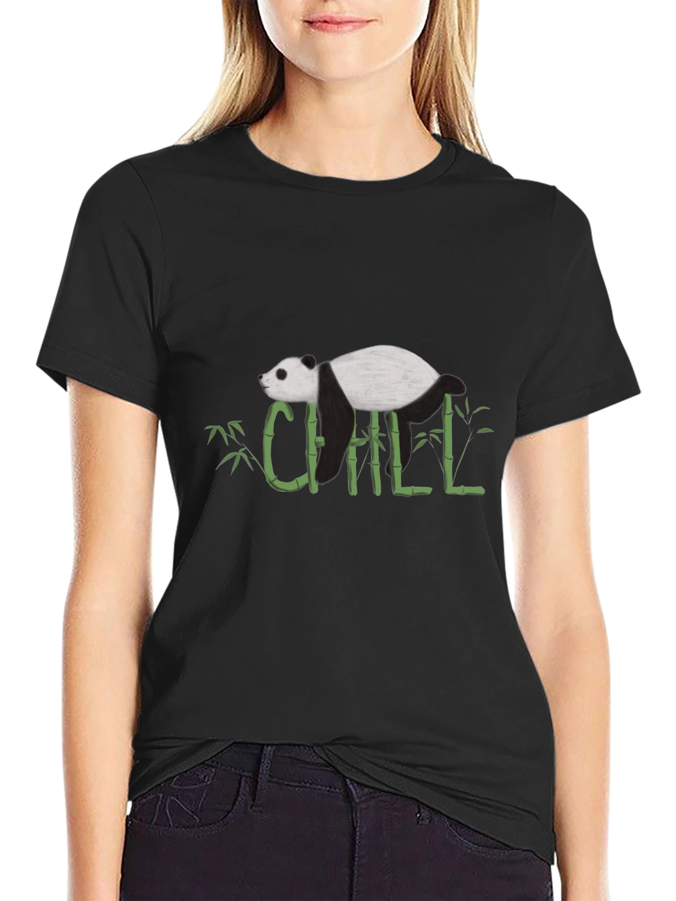 Chill Panda Bamboo Graphic Tee - Relaxed Style