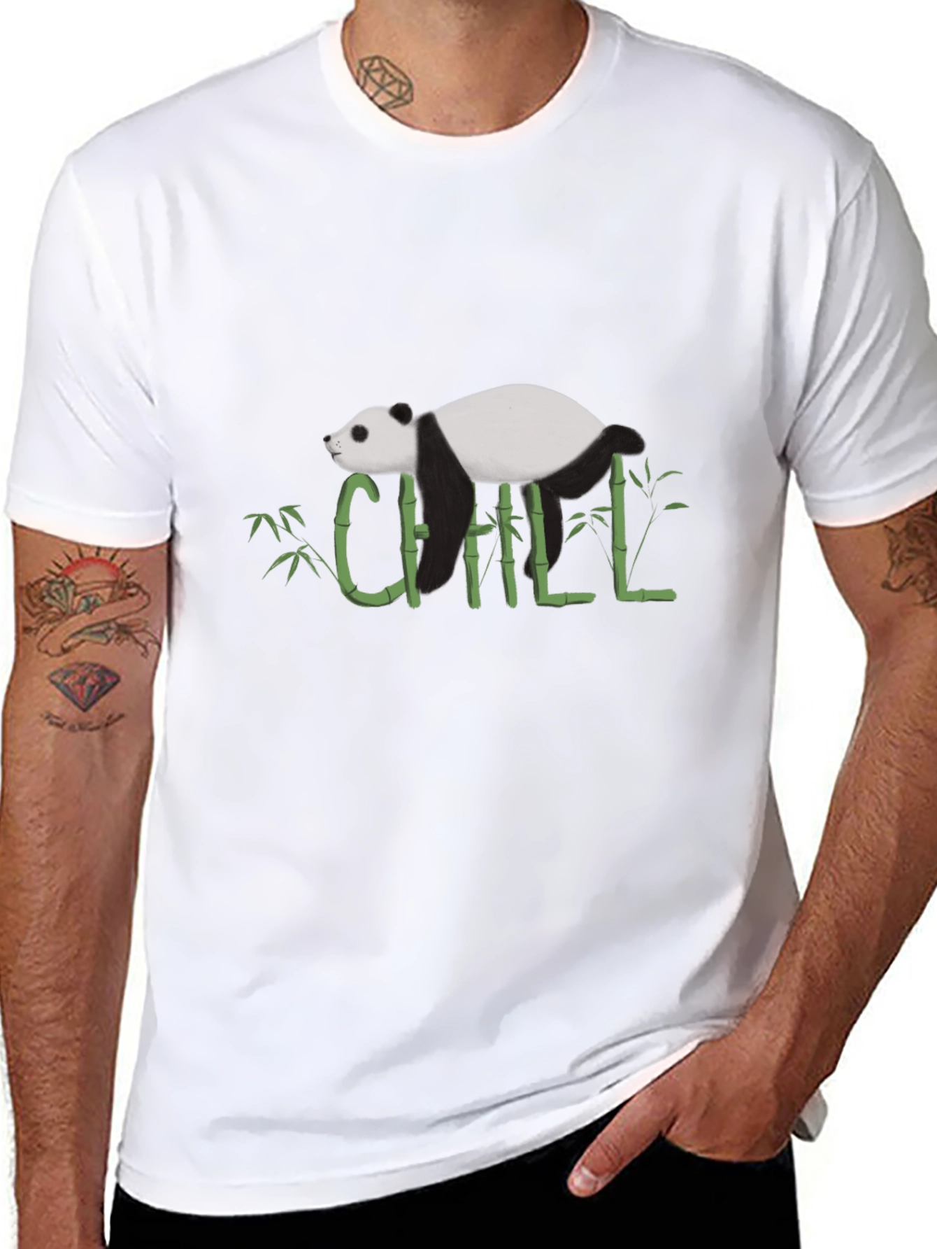 Chill Panda Bamboo Graphic Tee - Relaxed Style