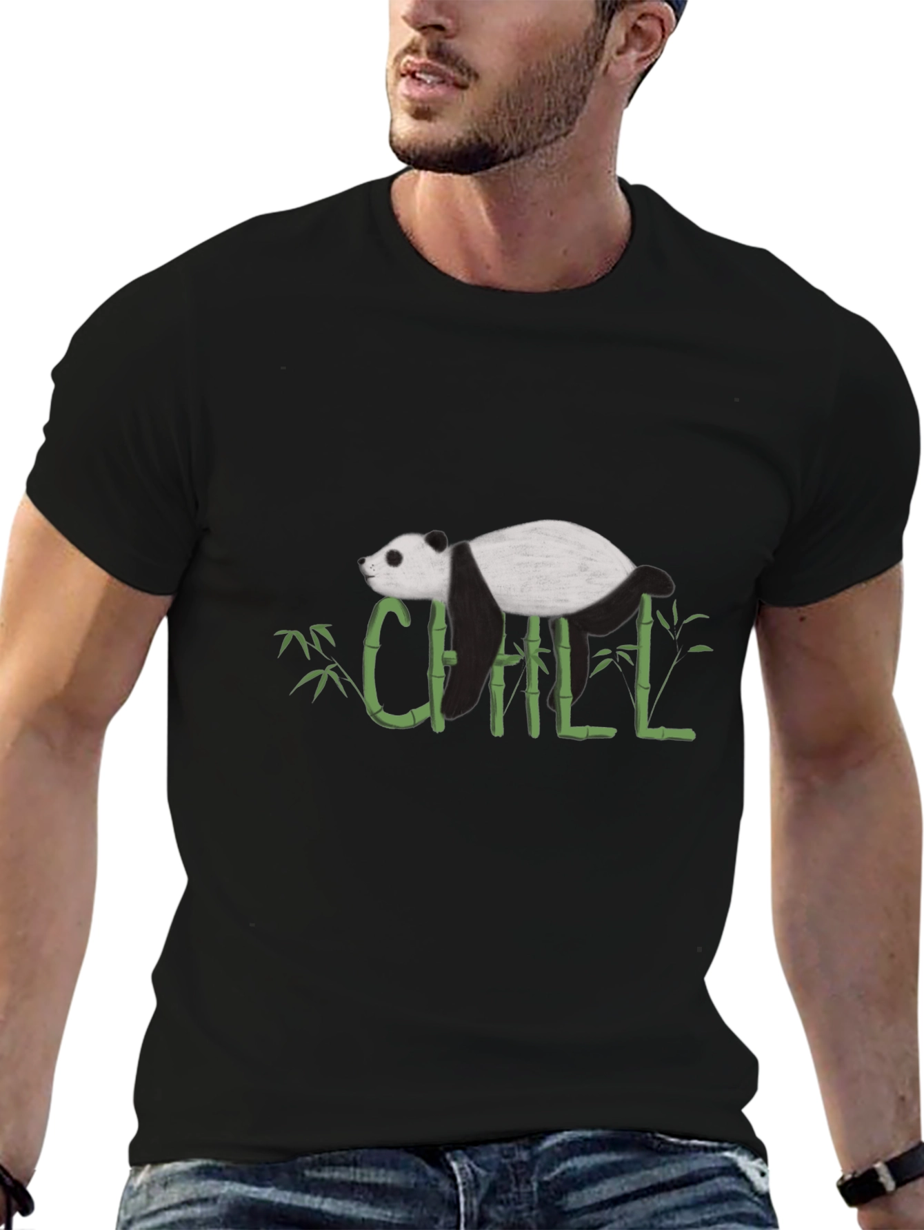 Chill Panda Bamboo Graphic Tee - Relaxed Style