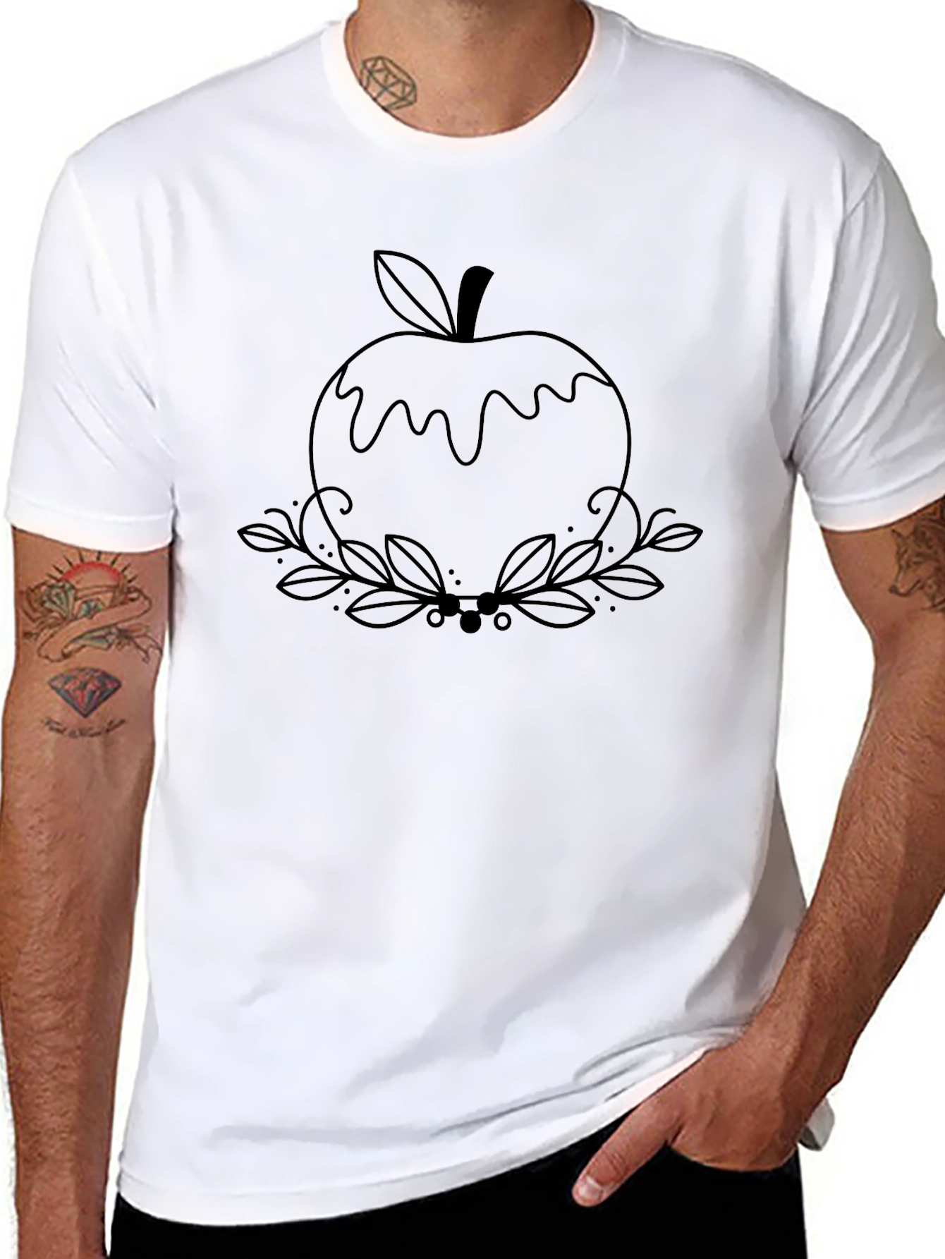 Apple Outline T-Shirt - Modern Graphic Tee