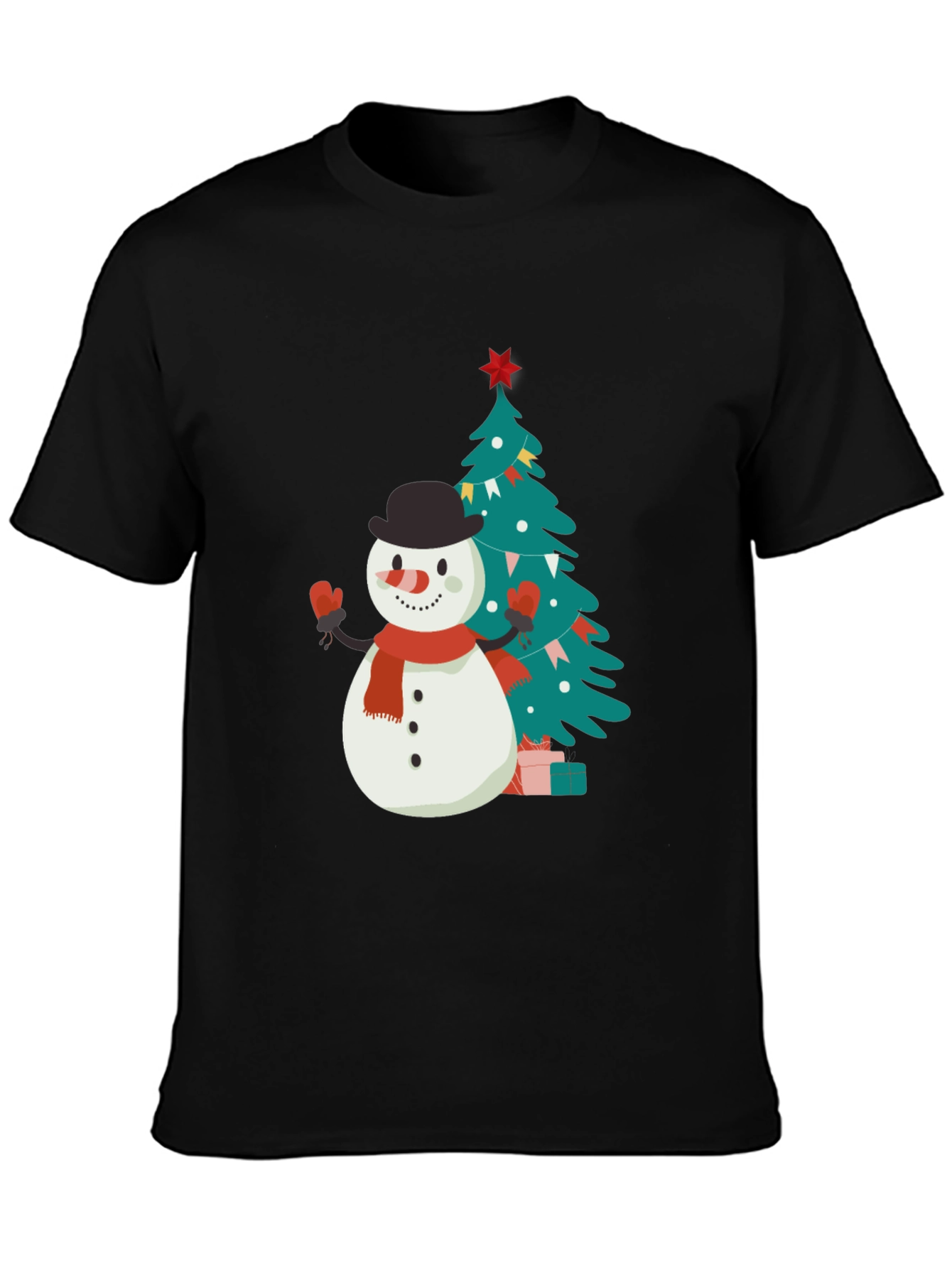 Festive Snowman & Tree Graphic Tee